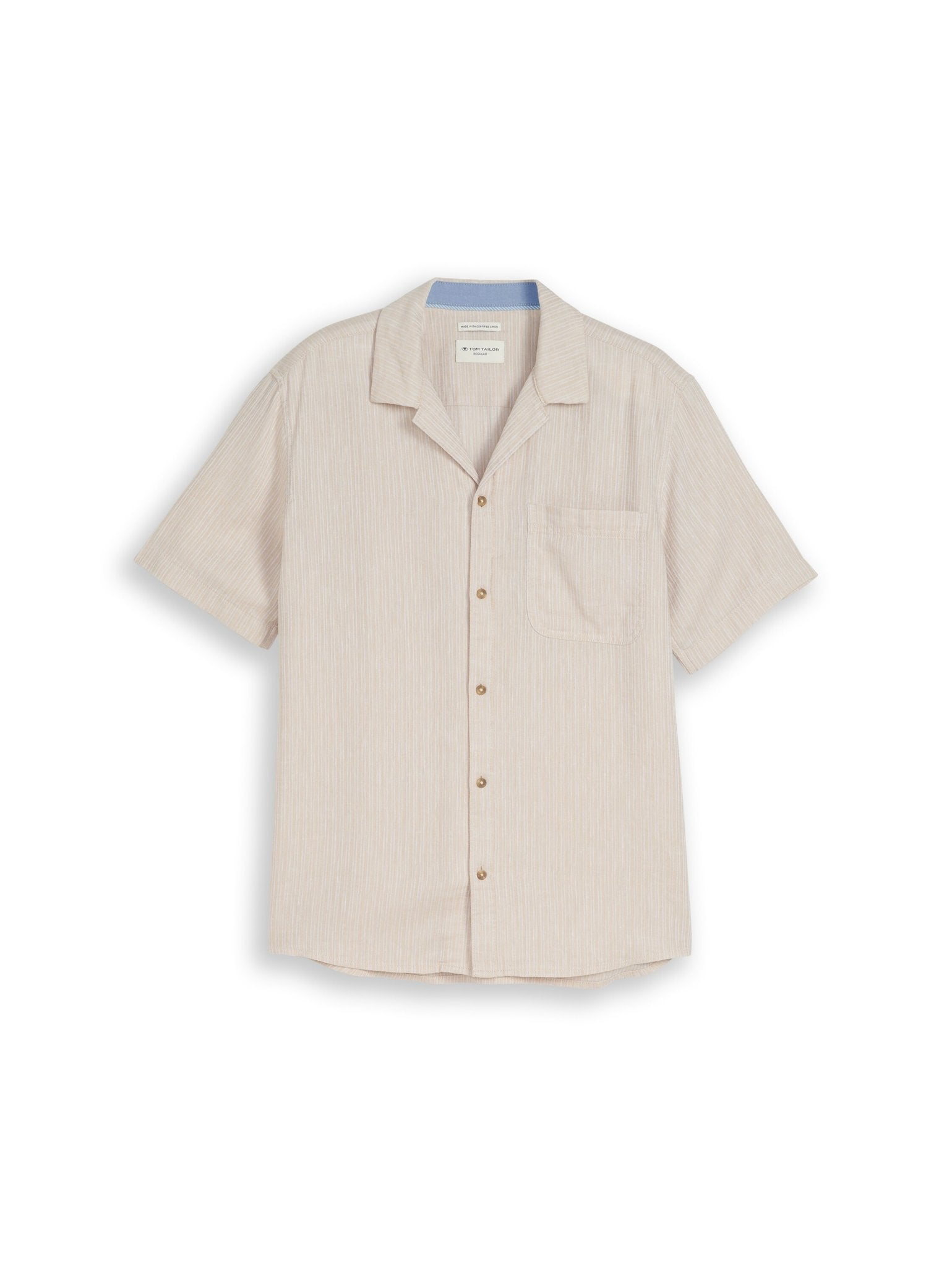 Tom Tailor Herren Hemden kurz Cashew Beige St