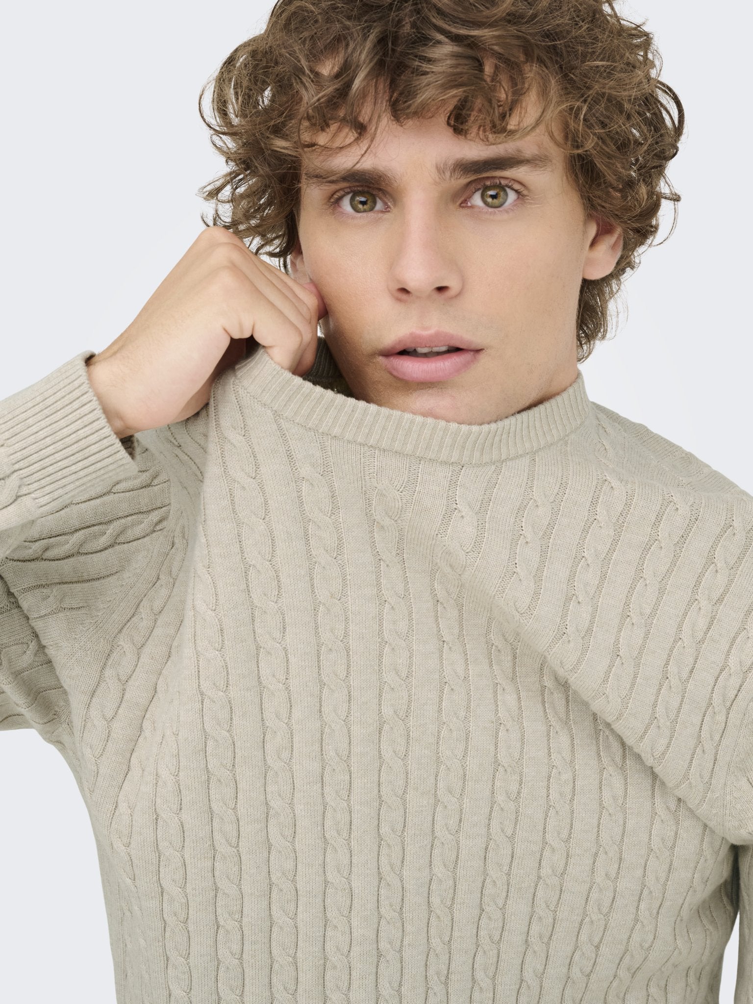 Only & Sons Herren Pullover Oatmeal/Melange