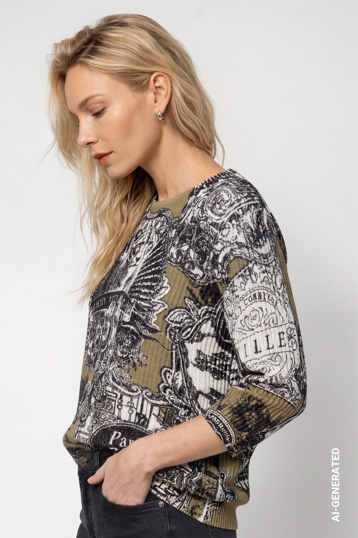 Monari Damen Pullover Schwarz Gem