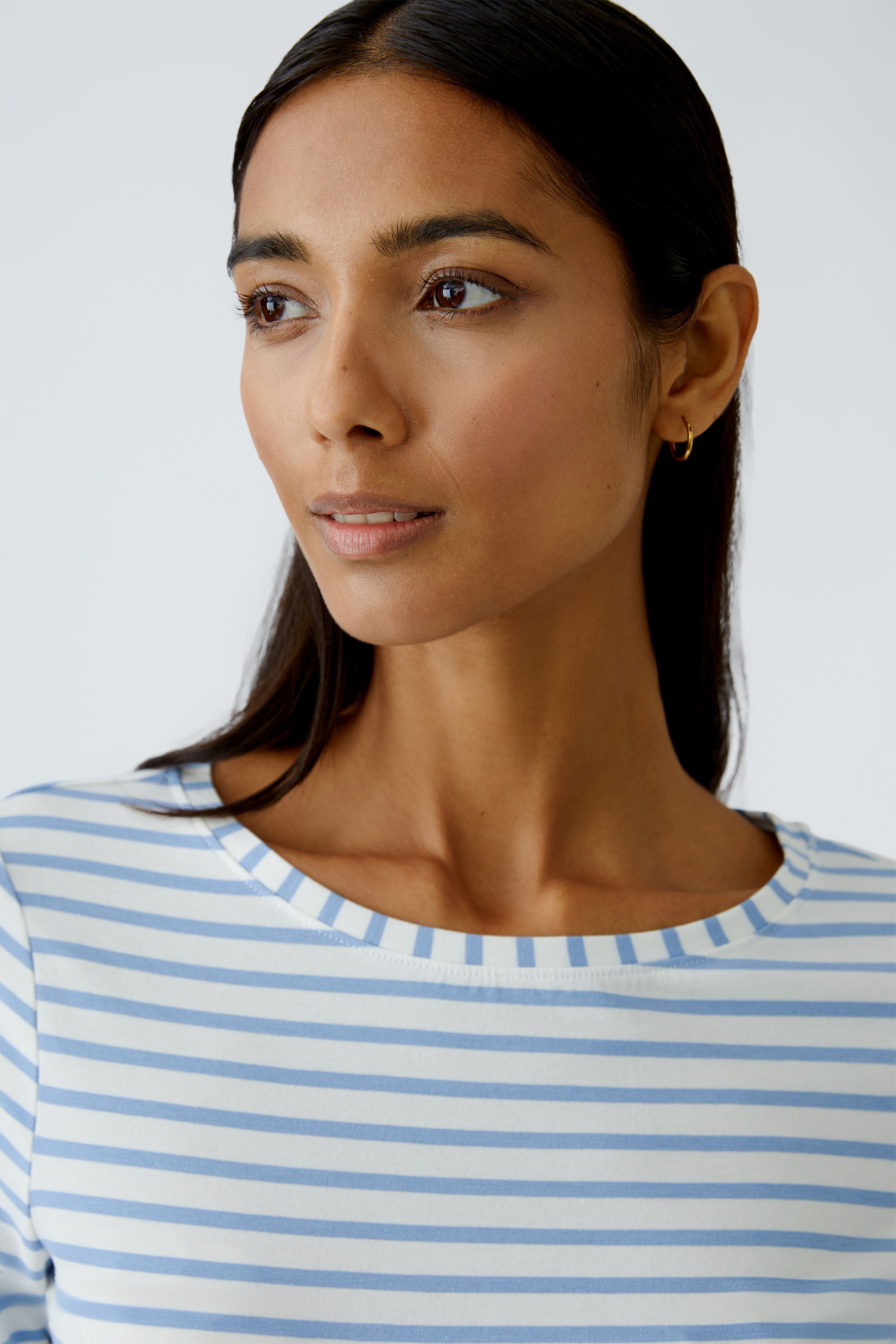 Oui Damen T-Shirts  White Blue