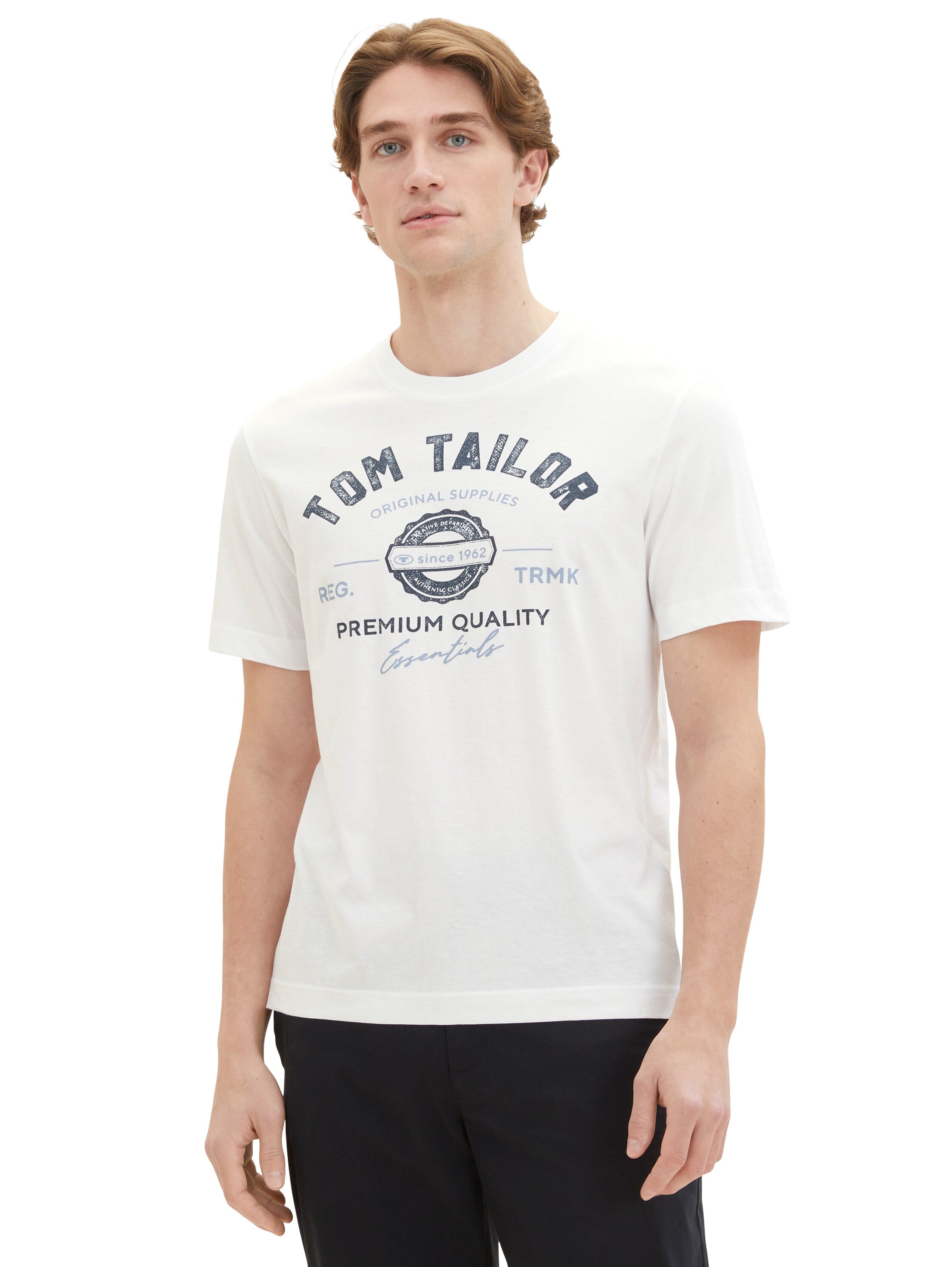 Tom Tailor Herren T-Shirts kurz White