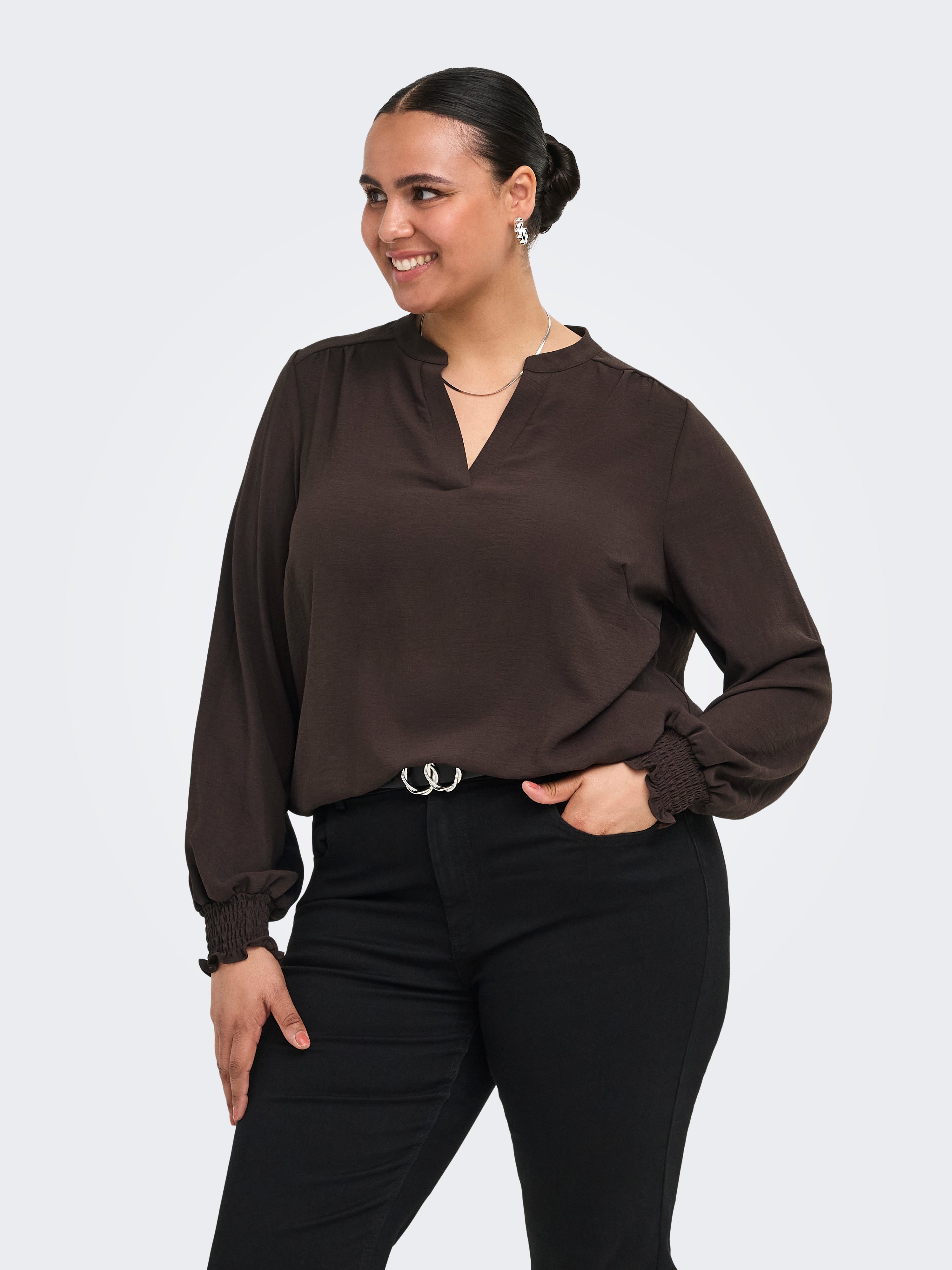 Only Carmakoma Damen T-Shirts Coffee Bean