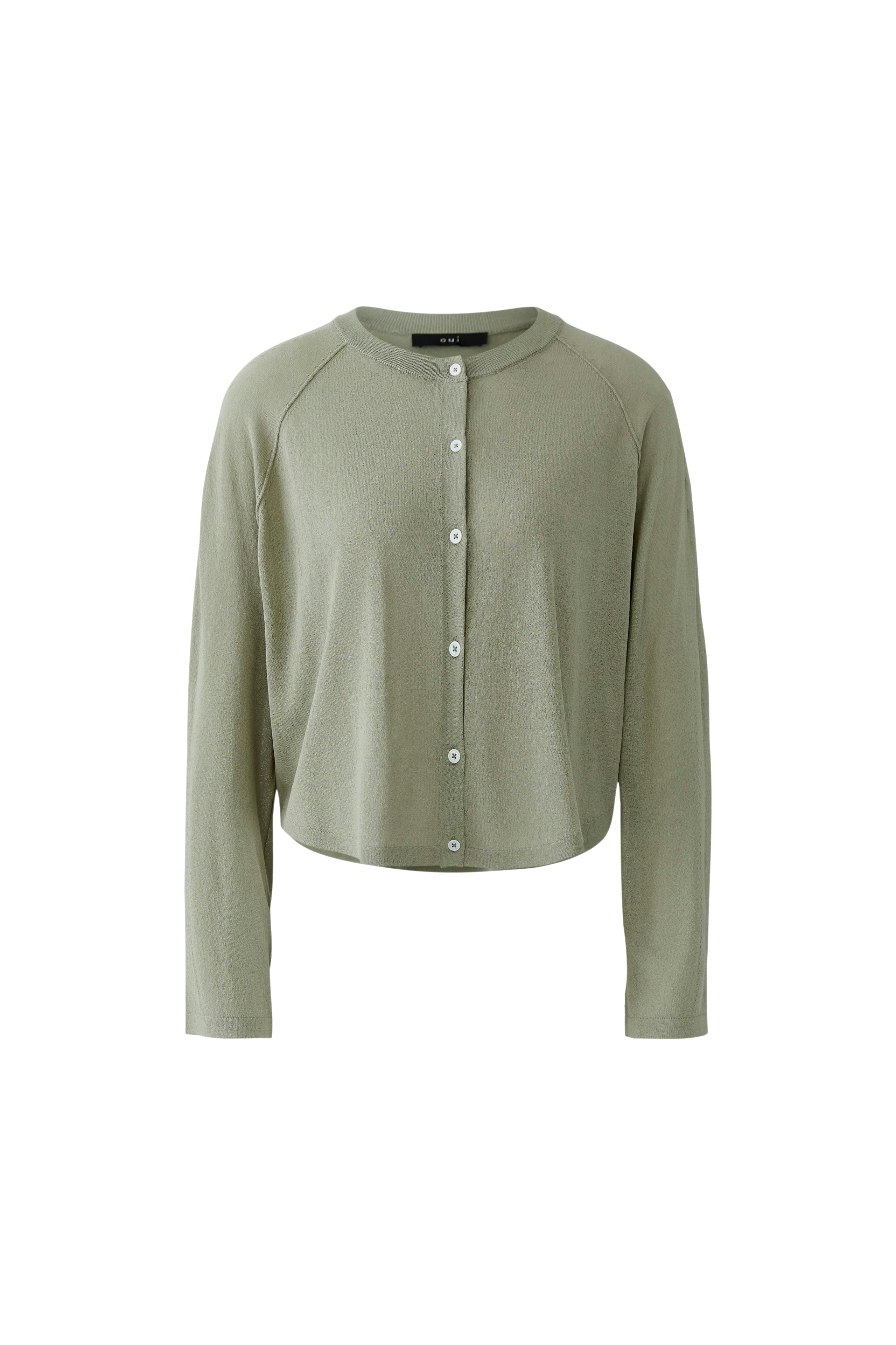 Oui Damen Strickjacken  Seagrass
