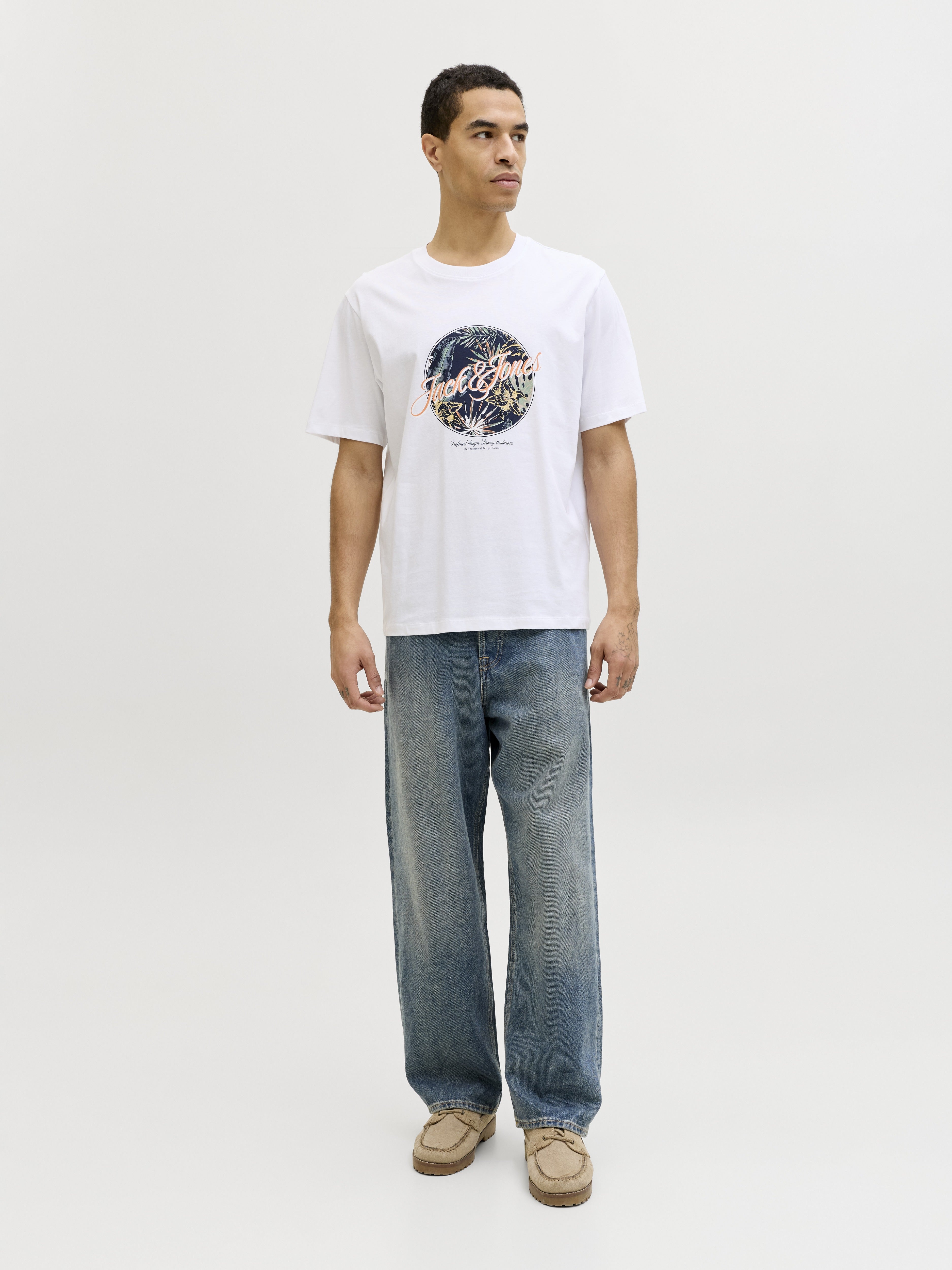 Jack & Jones Herren T-Shirts kurz Bright White