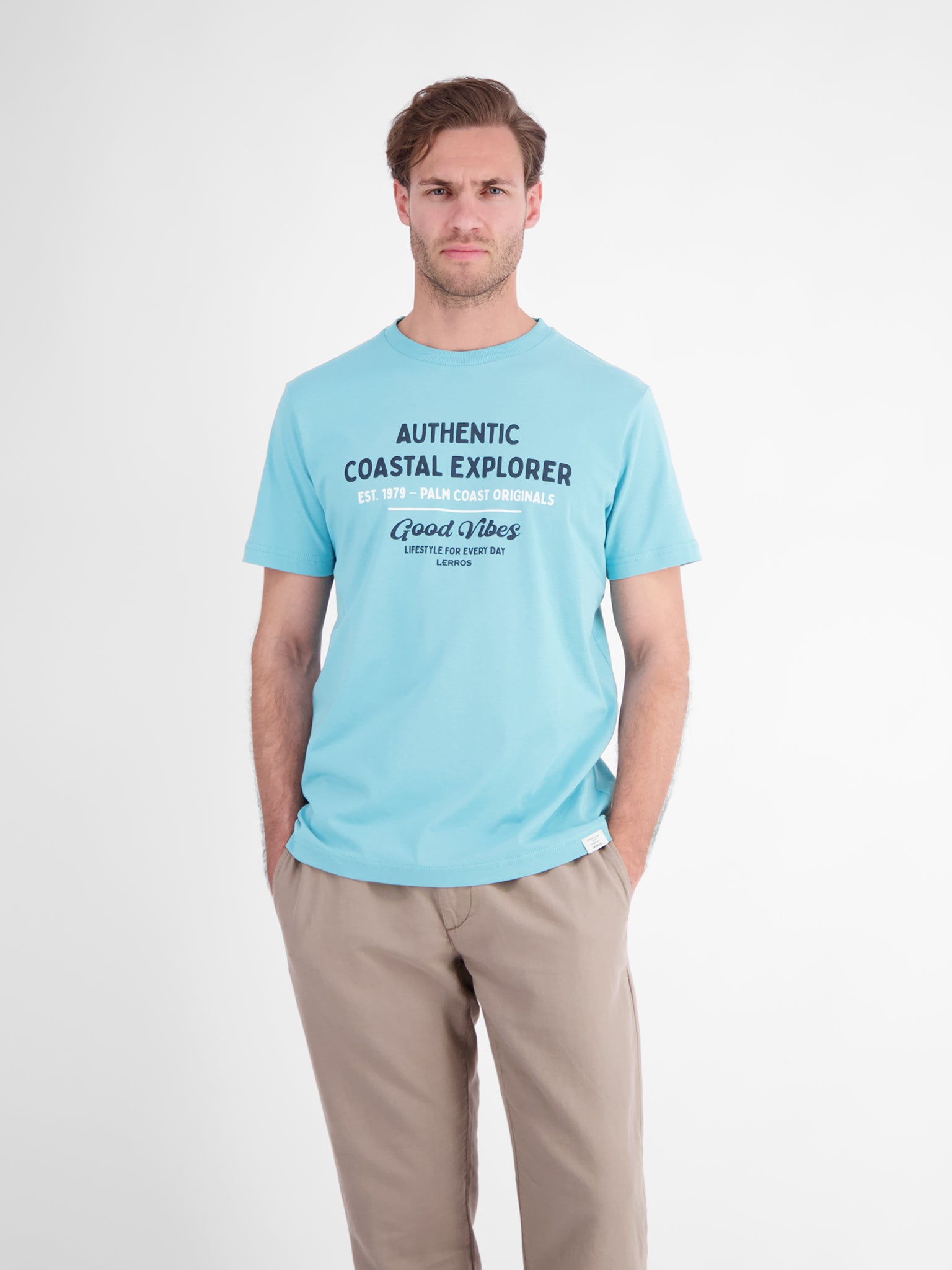 Lerros Herren T-Shirts kurz Reef Blue