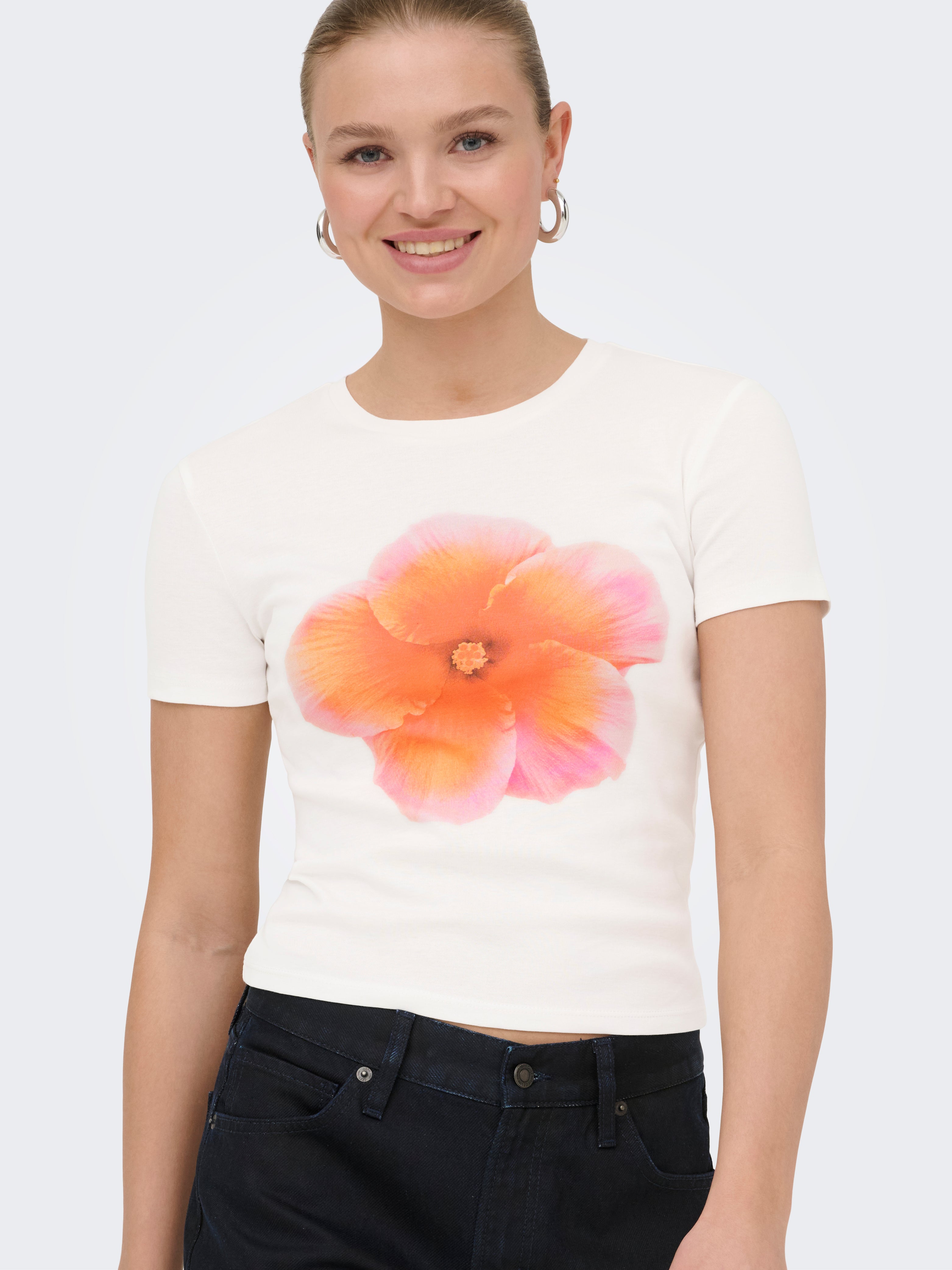 Only Damen T-Shirts Cloud Dancer/Pr