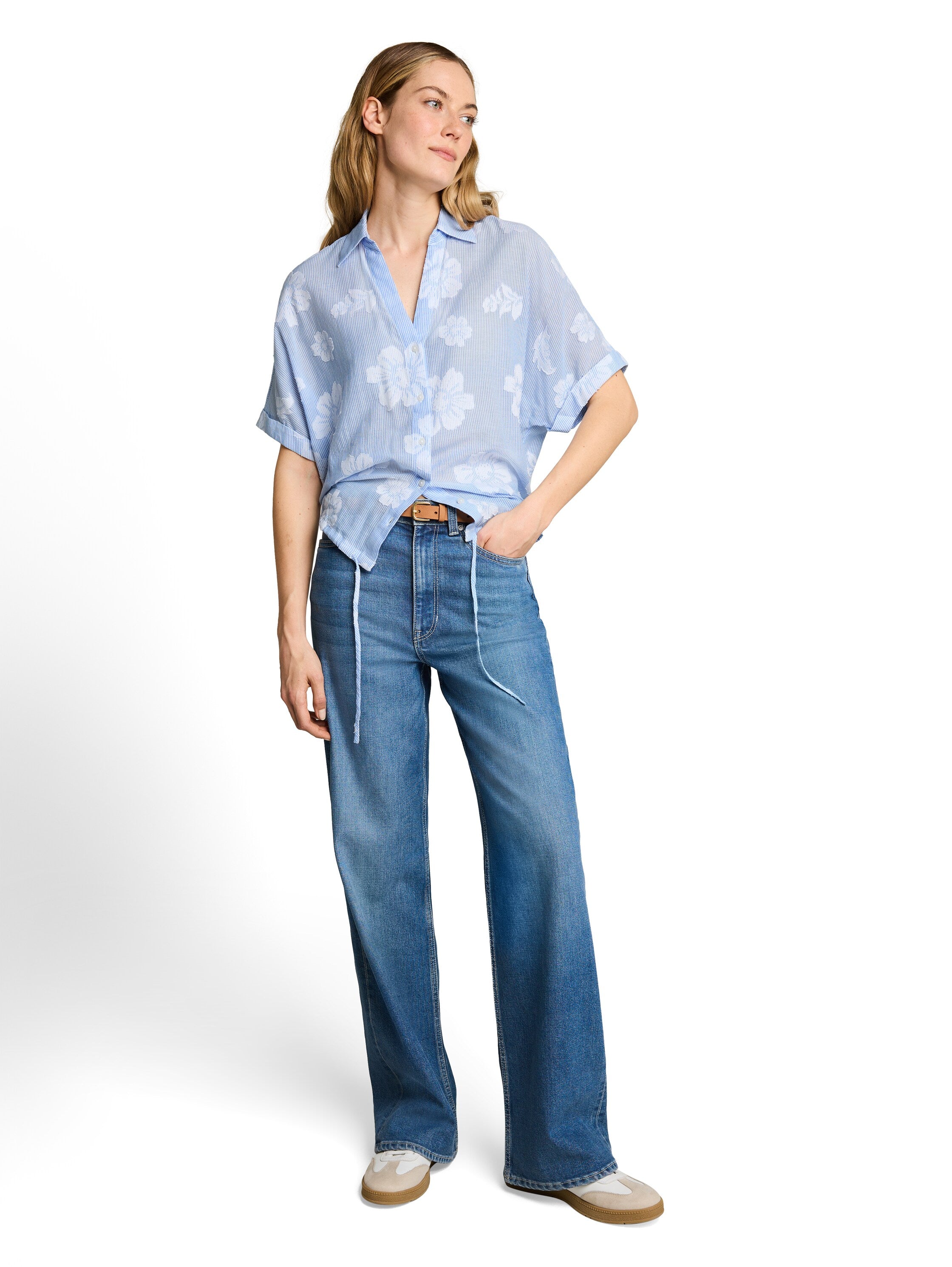 Tom Tailor Damen Blusen Blue Flower Dob