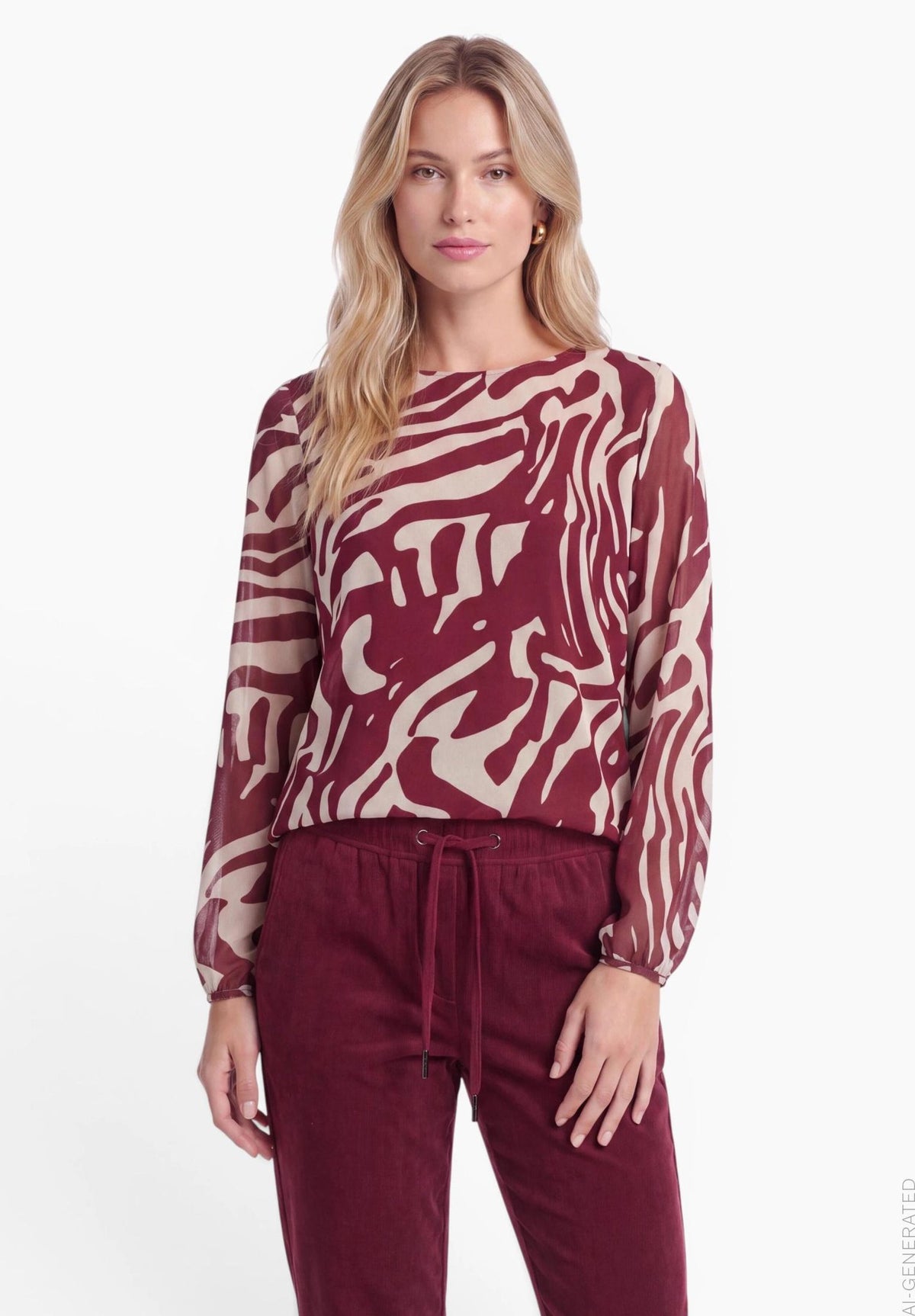 Betty & Co Damen T-Shirts Nature/Dark Red