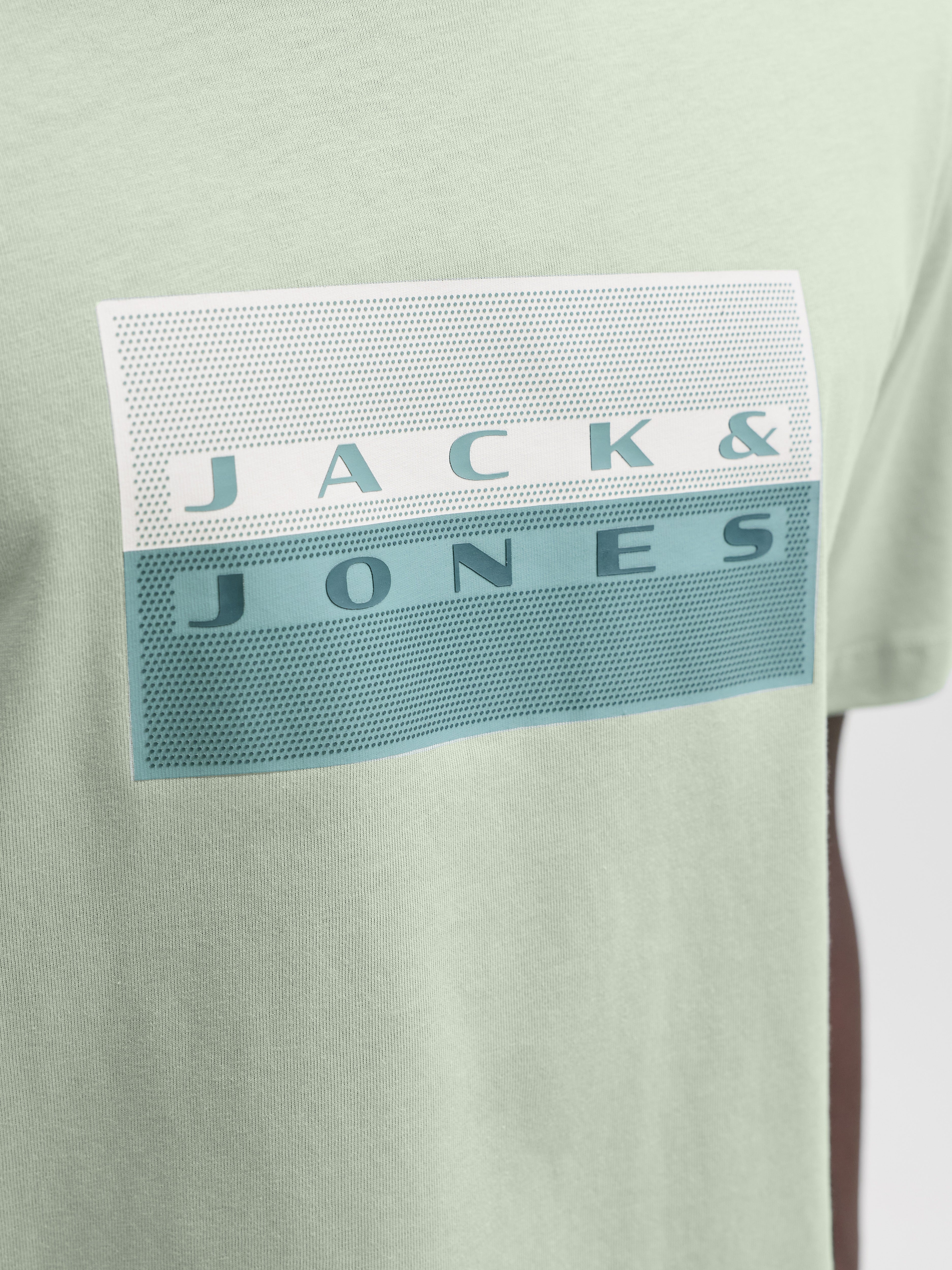 Jack & Jones Herren T-Shirts kurz Aqua Gray