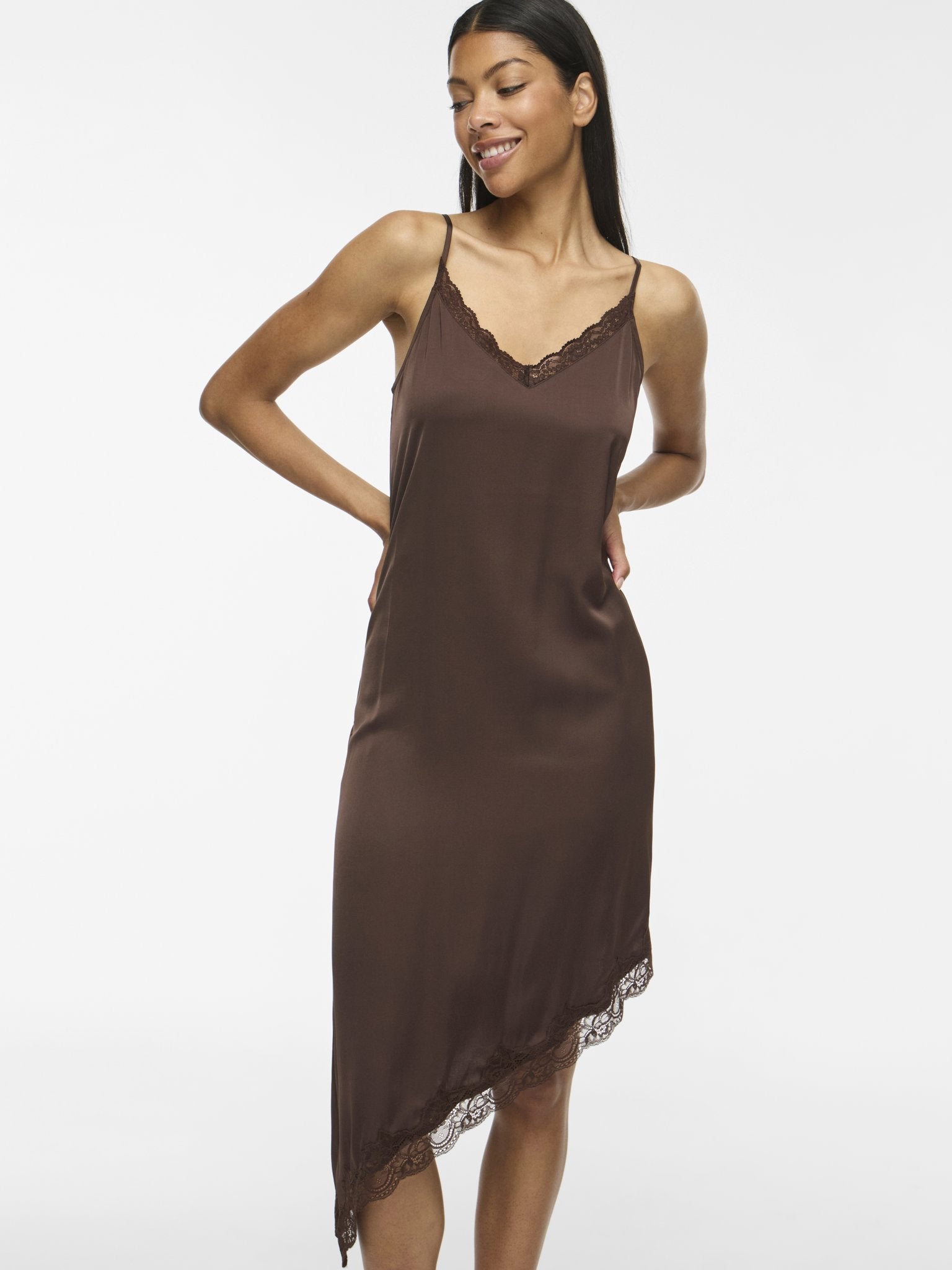 Vila Damen Kleider Coffee Bean