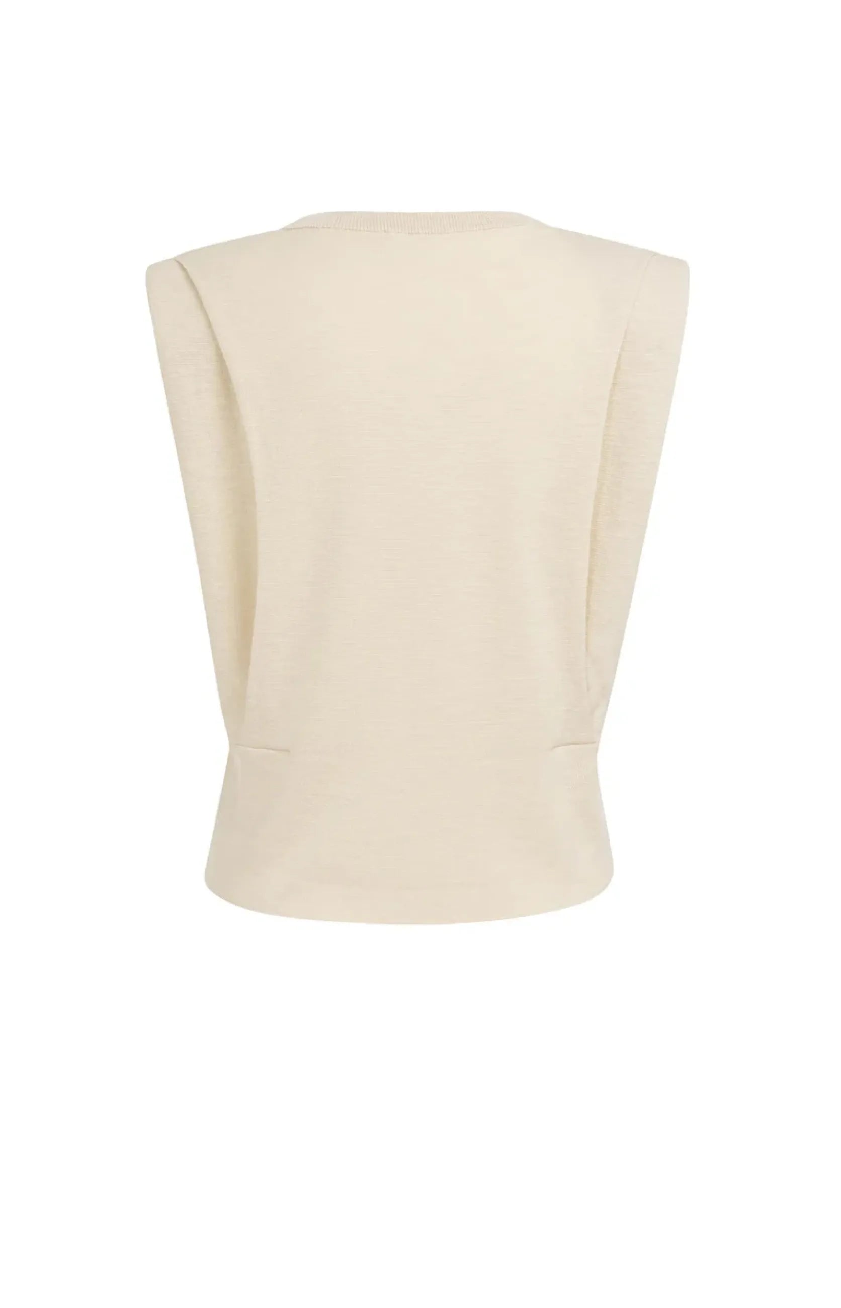 Ärmelloser Cardigan mit Schulterdetail und Knöpfen