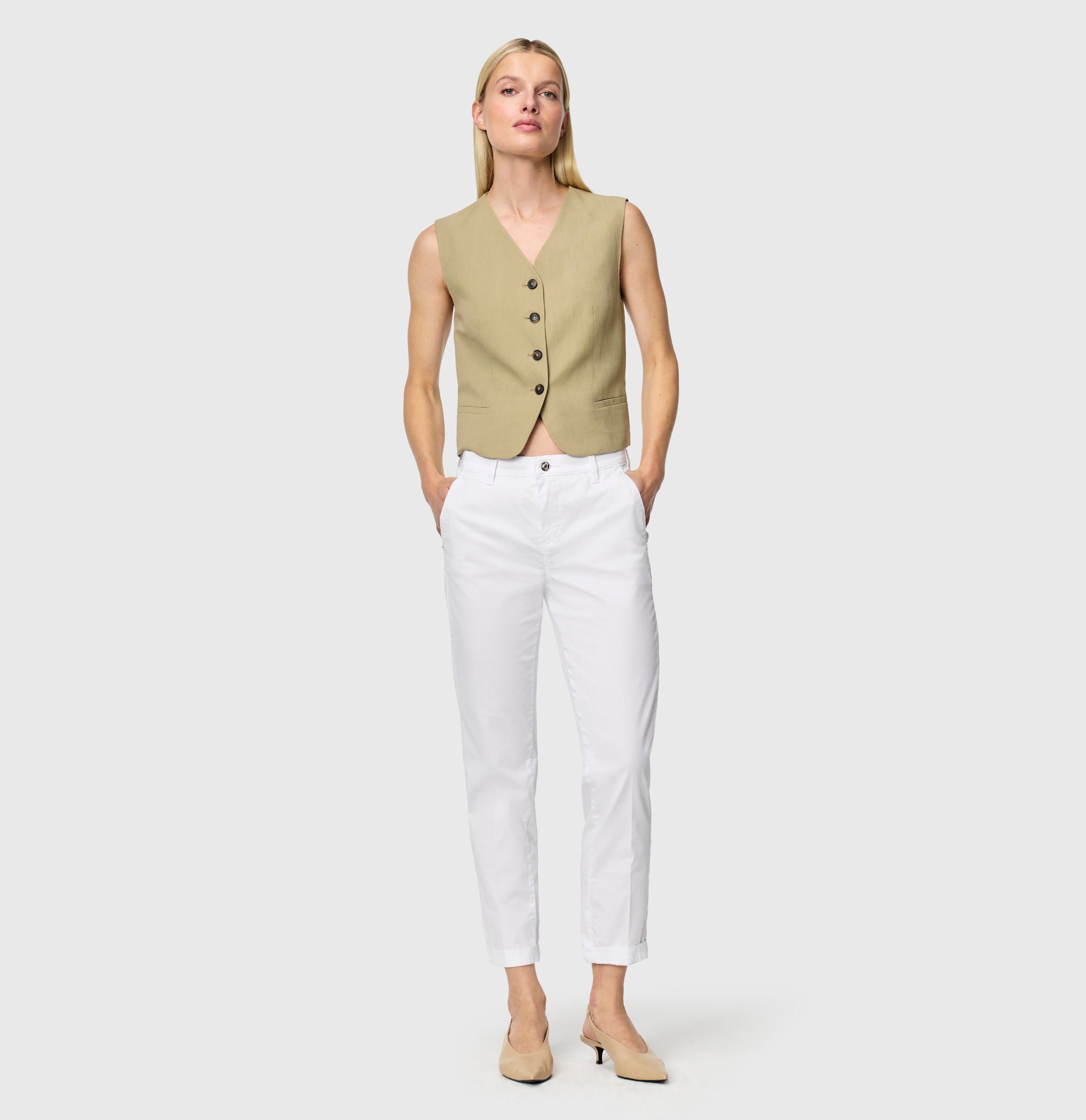 Mac Damen Hosen White