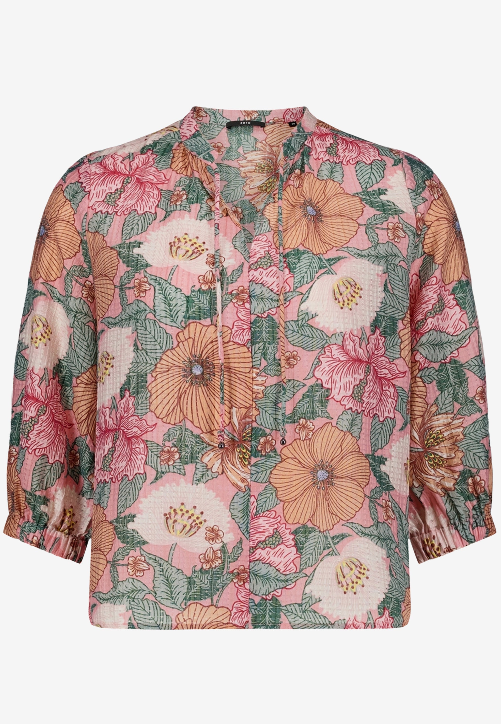 Zero Damen Blusen kurz Rosé/Green