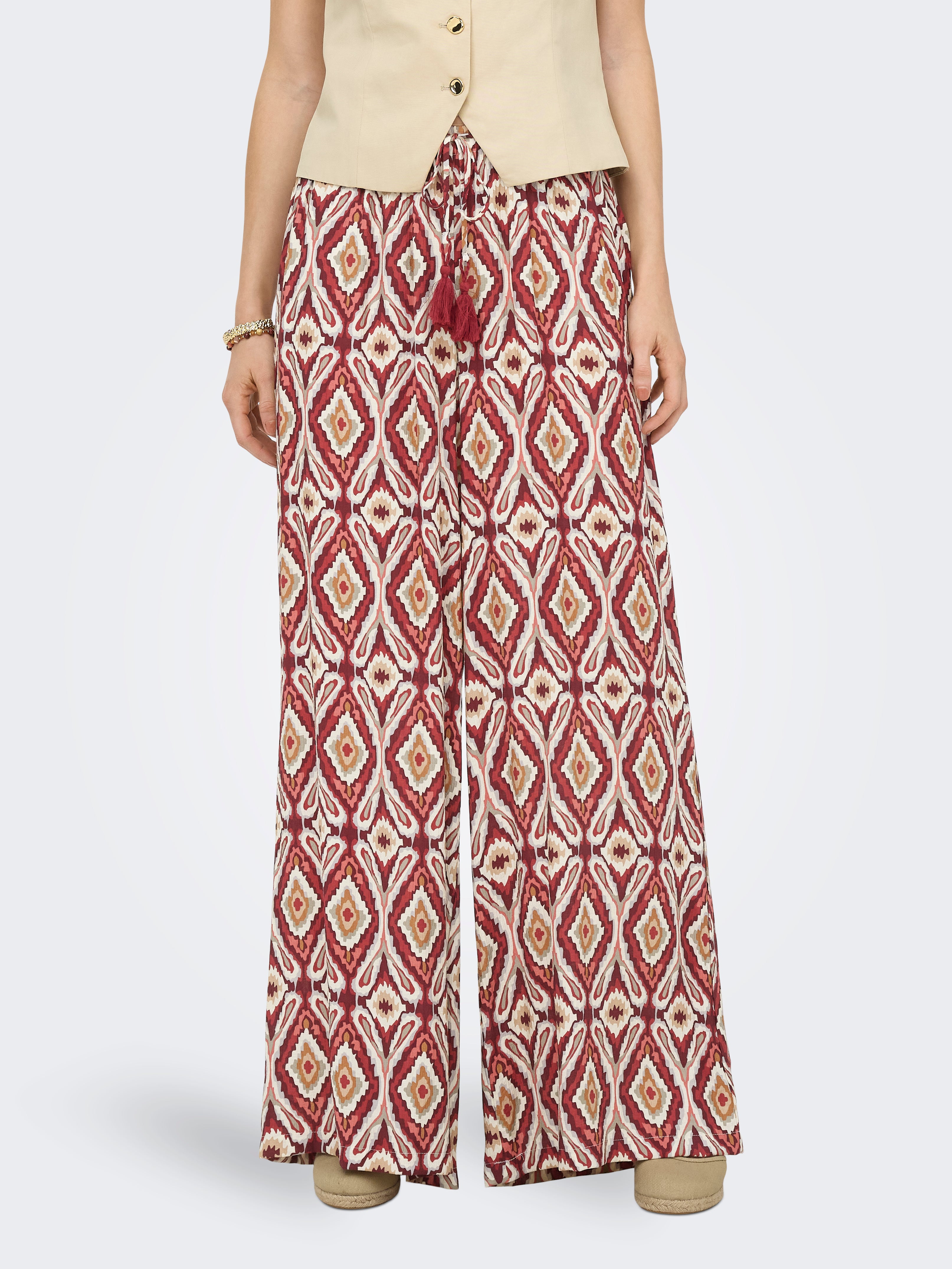 Only Damen Hosen Brick Red/Abstr