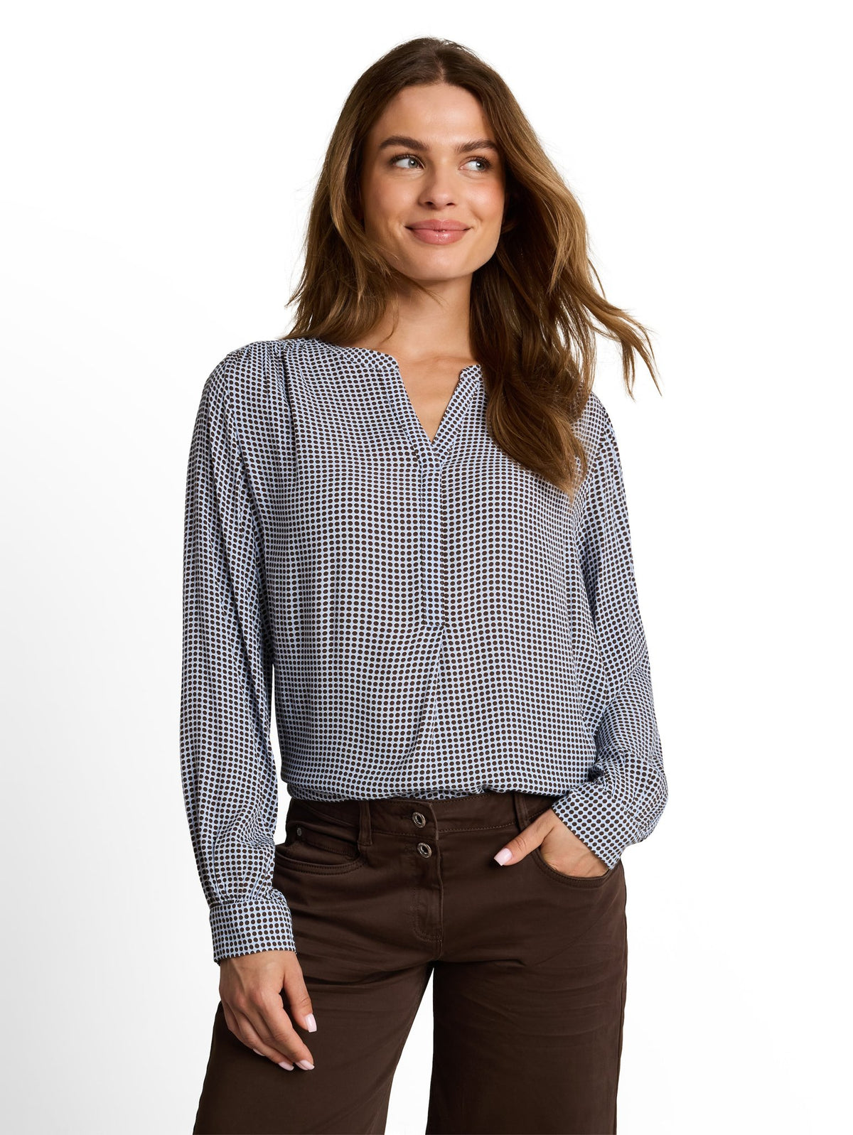 Tom Tailor Damen Blusen kurz Small Blue Brow