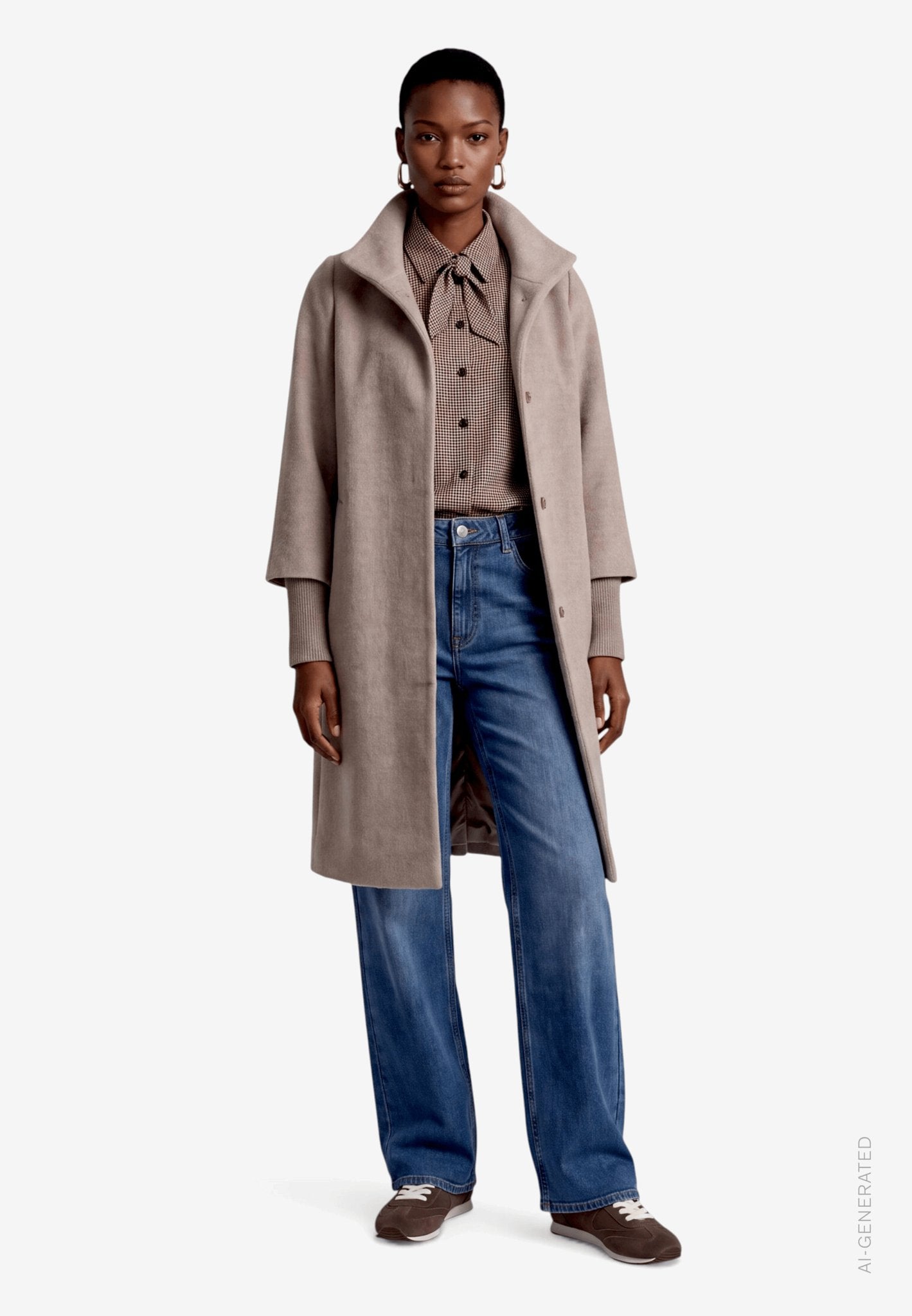 Zero Damen Mantel Taupe Melange