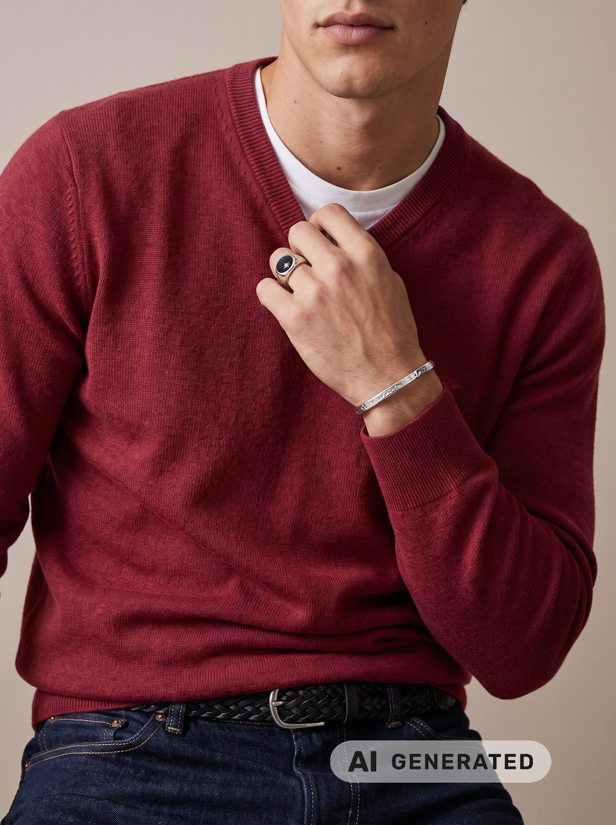 Fynch-Hatton Herren Pullover Brick