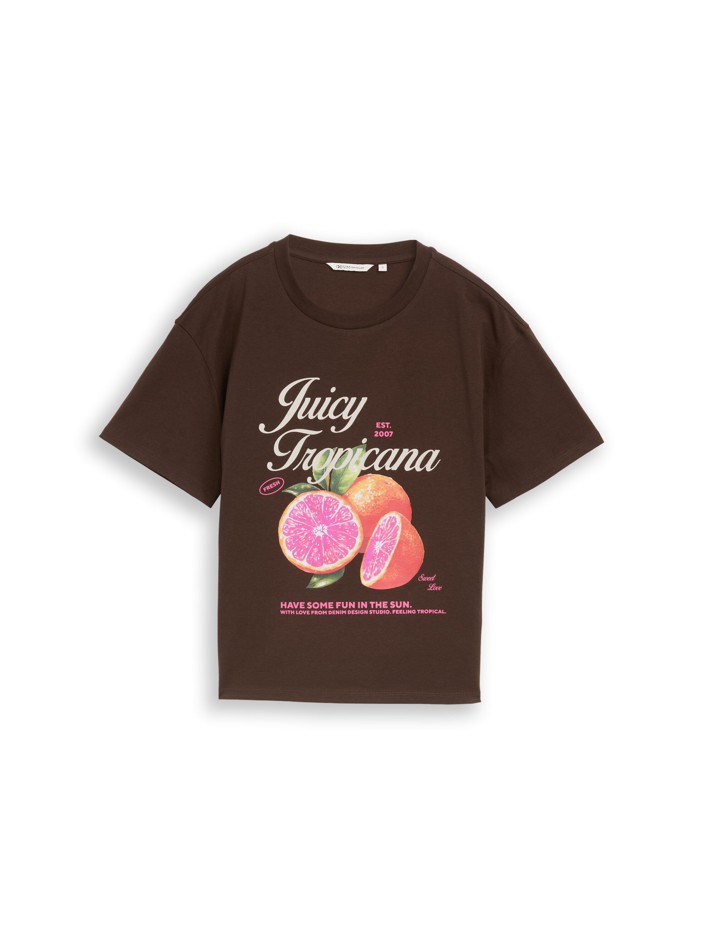 Tom Tailor denim Damen T-Shirts Cool Dark Brown