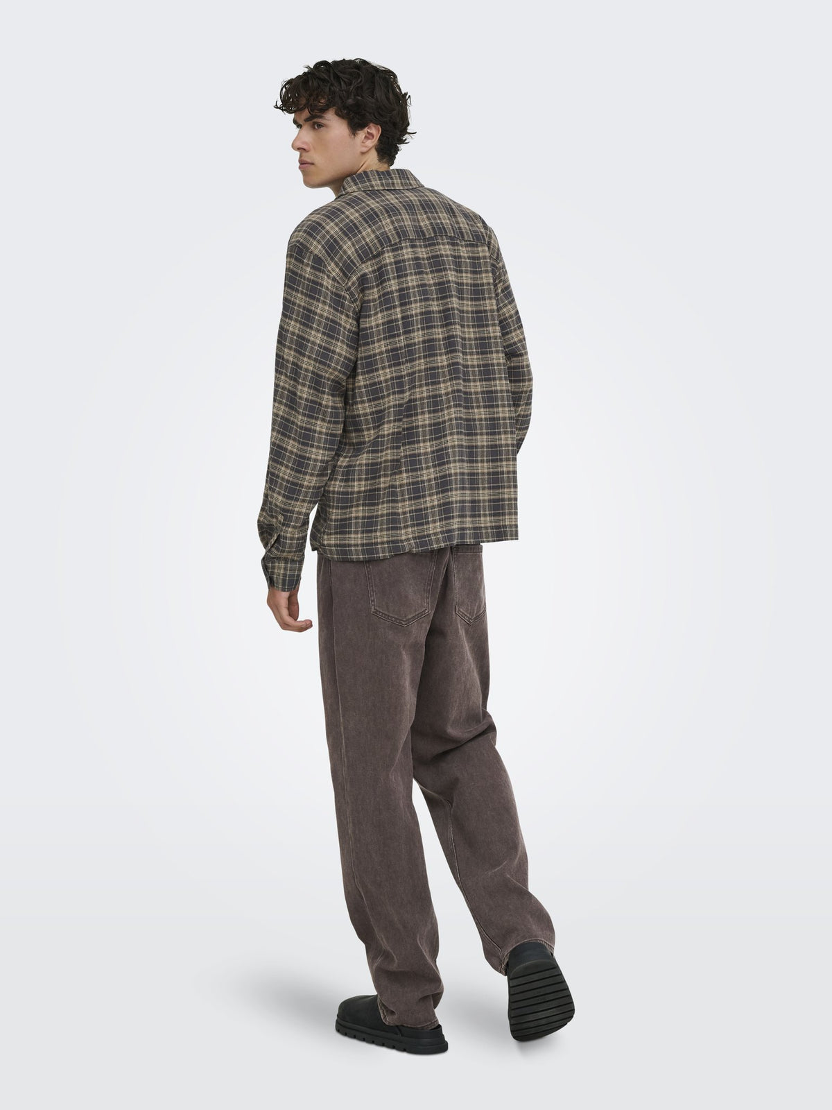 Only & Sons Herren Hemden lang Grey Pinstripe