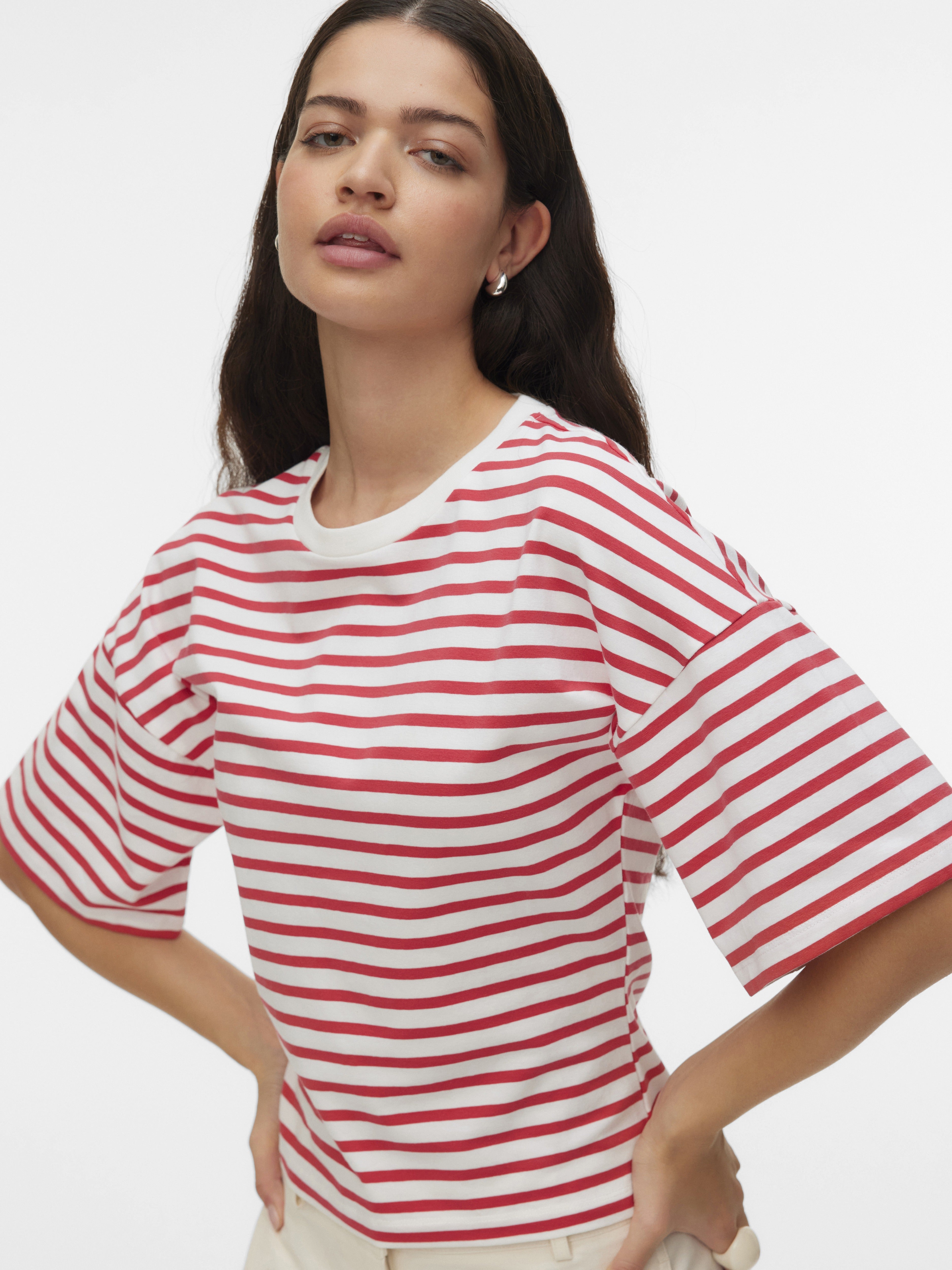 Vero Moda Damen T-Shirts Snow White/Poin