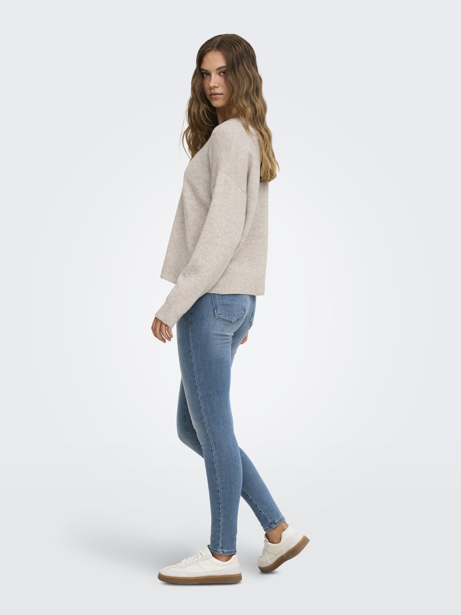 only Damen Pullover Humus/Melange
