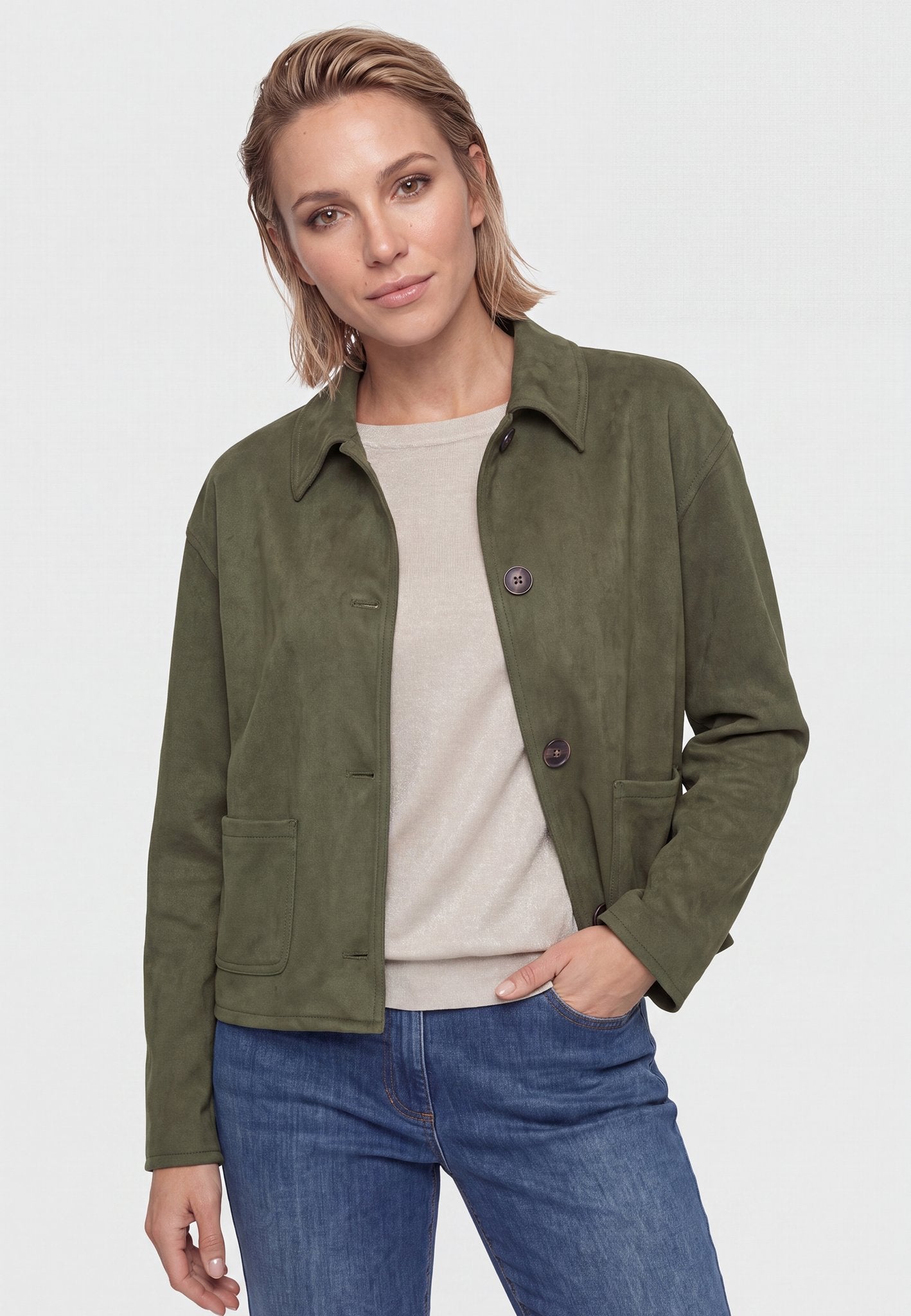 Olsen Damen Jacken  Olive Gre