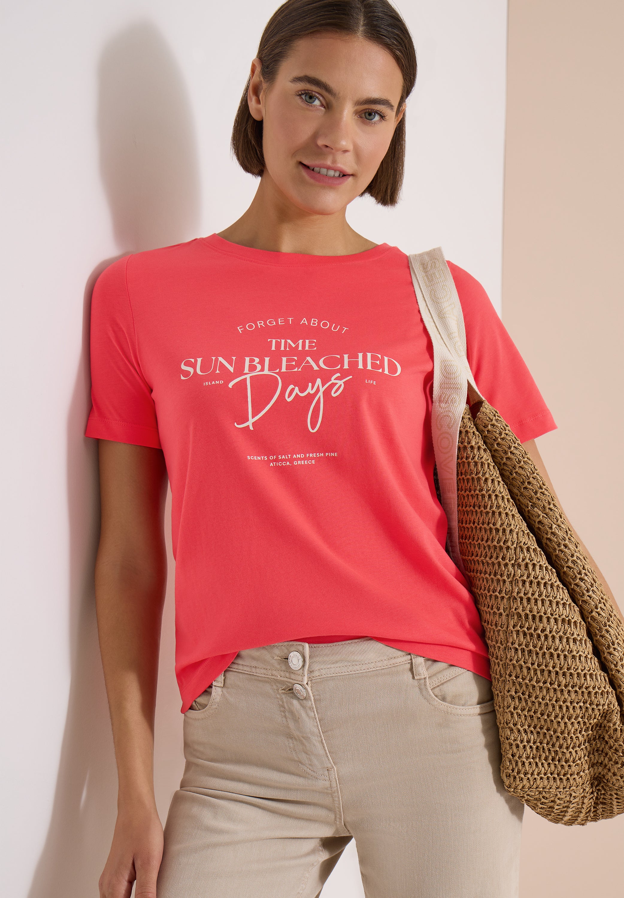 Cecil Damen T-Shirts Coral