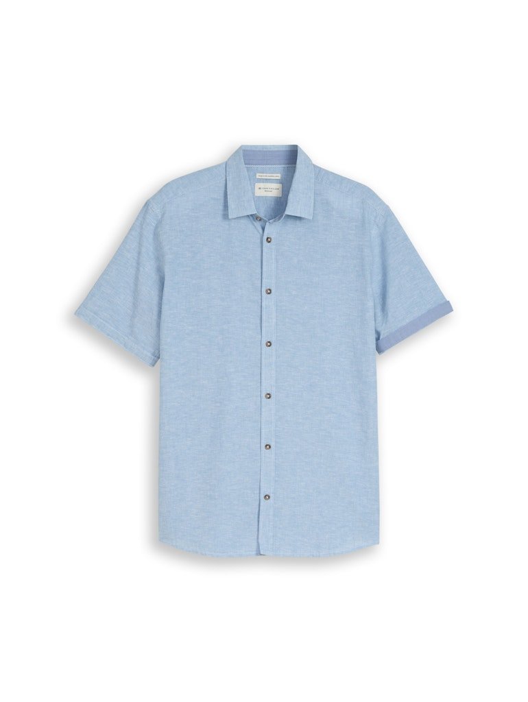 Tom Tailor Herren Hemden kurz Bleeched Blue C