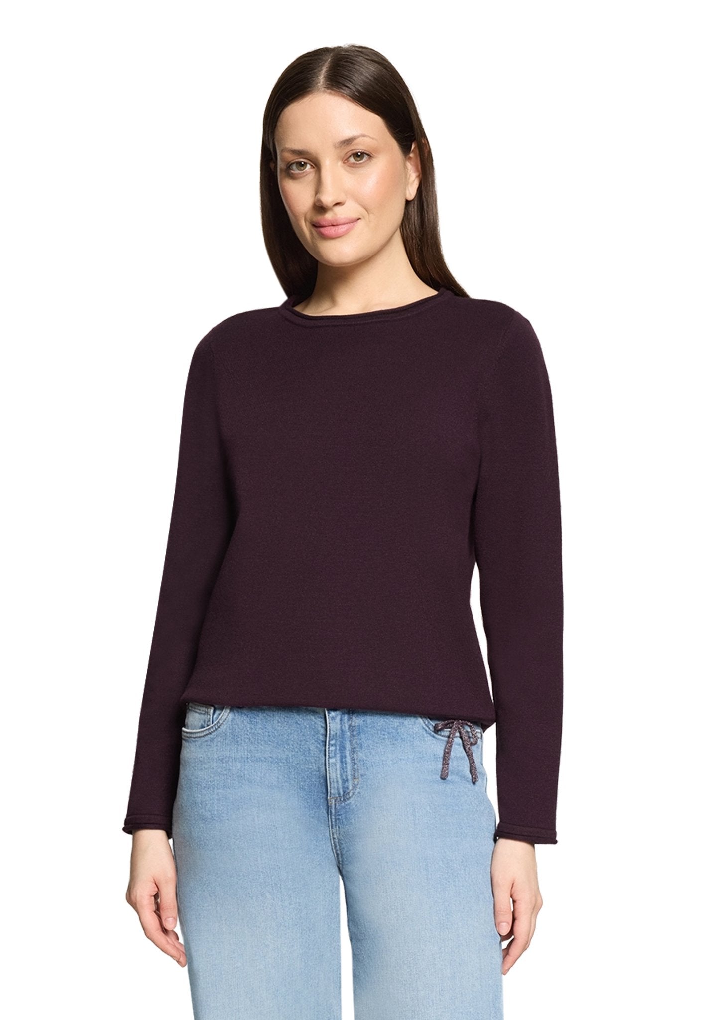 Cartoon Damen Pullover Dark Dahlia