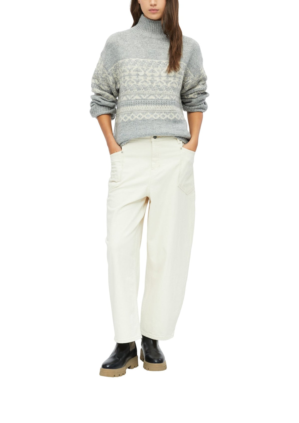 S. Oliver red Damen Pullover X Grey/Black