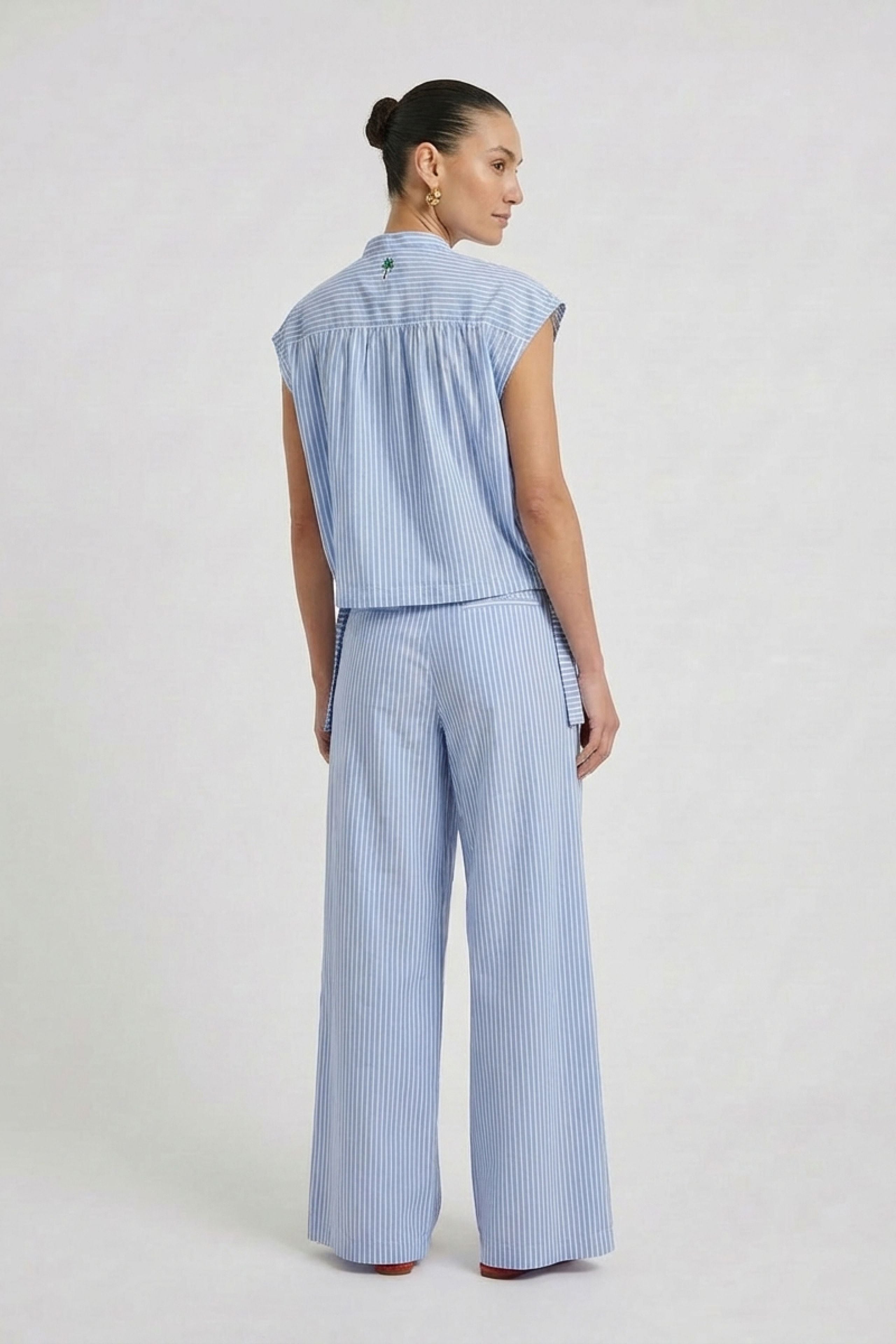 Oui Damen Blusen Lt Blue Wh