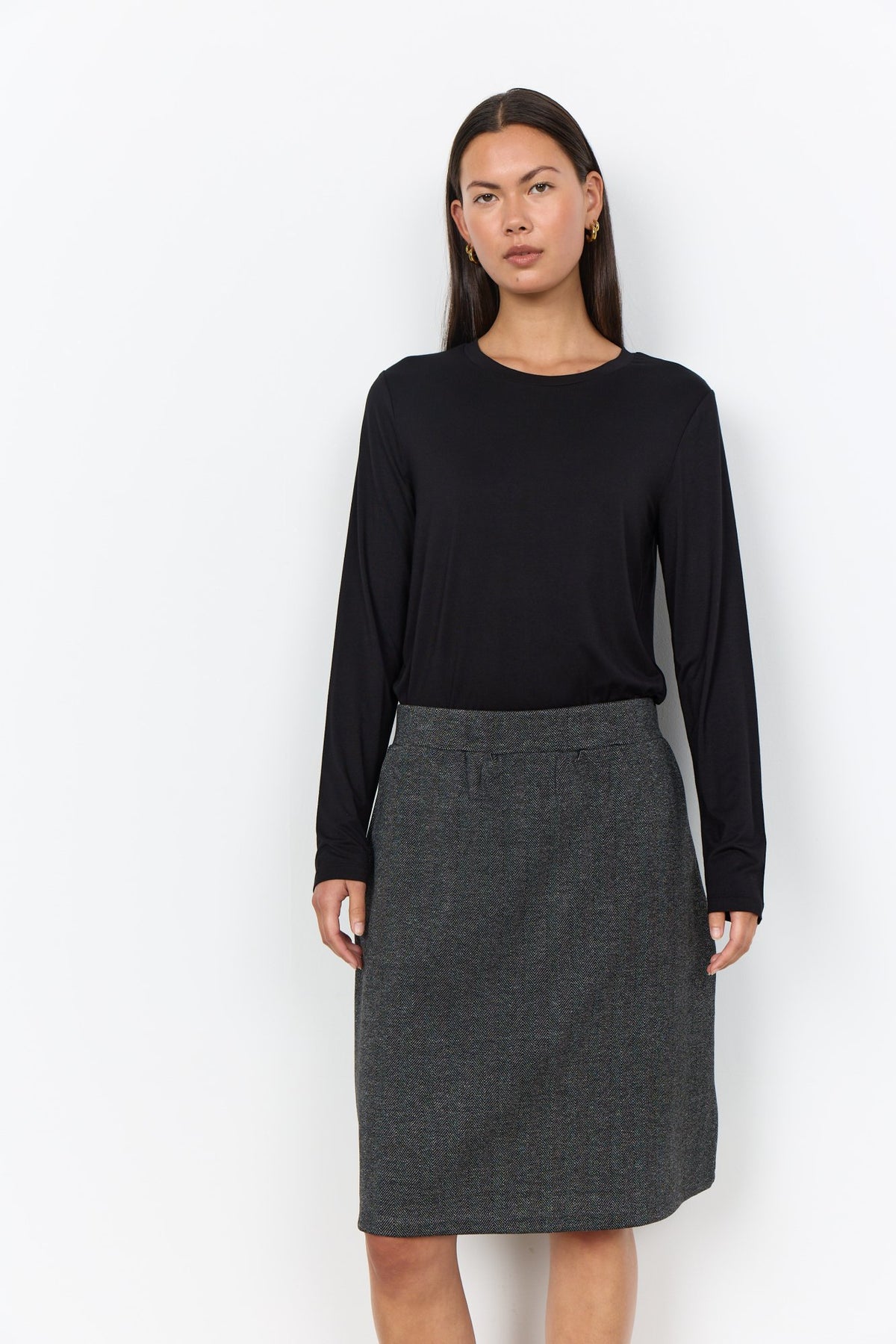 Soya Concept Damen Rock Black Combi