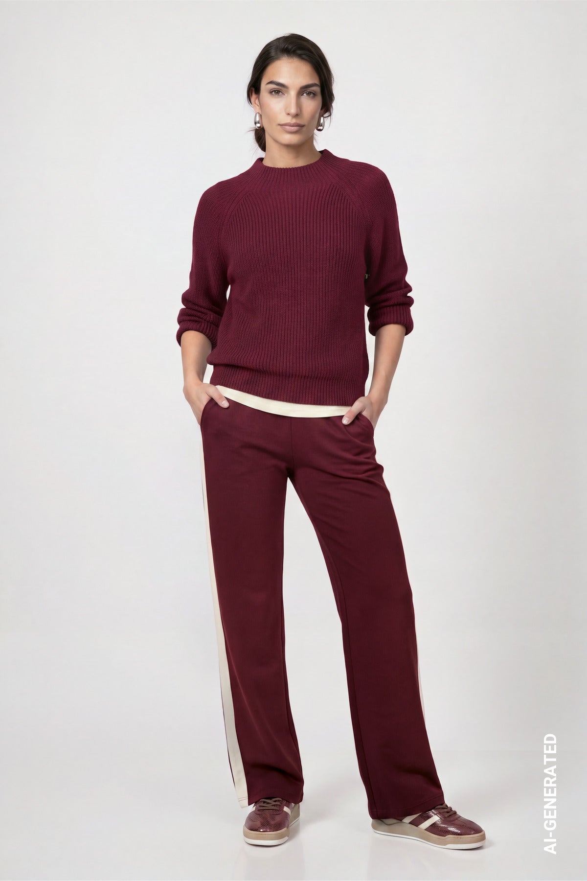 Monari Damen Pullover  Dark Bordea