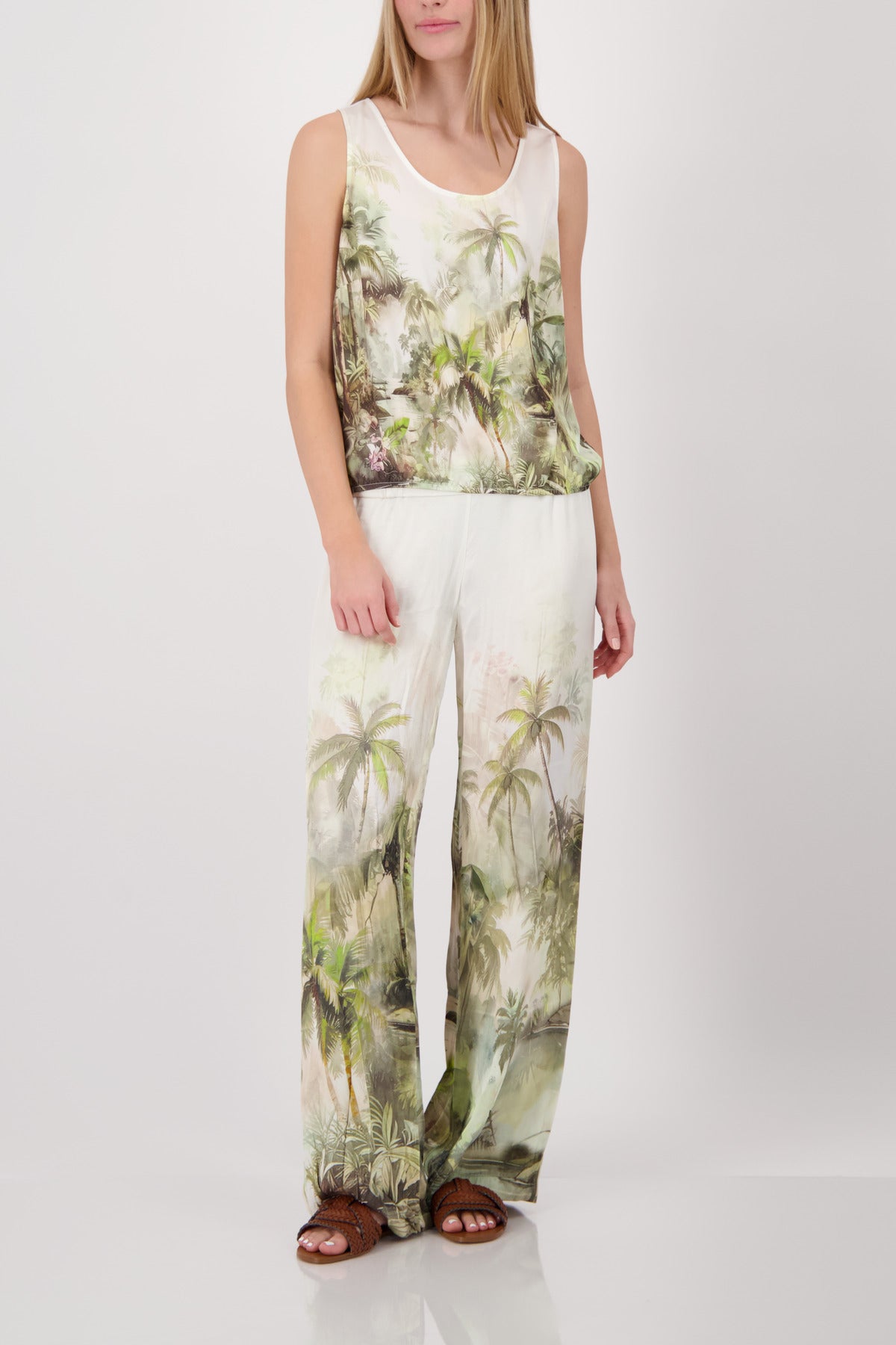 Monari Damen Hosen  Olive Gemus
