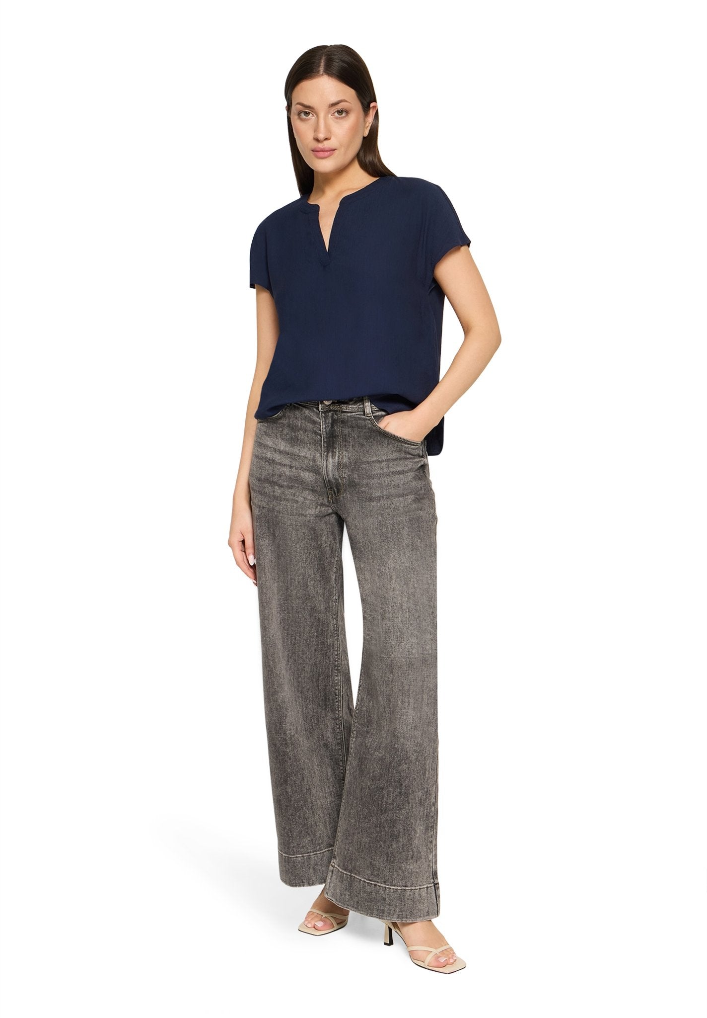Betty & Co Damen Blusen kurz Navy Blue