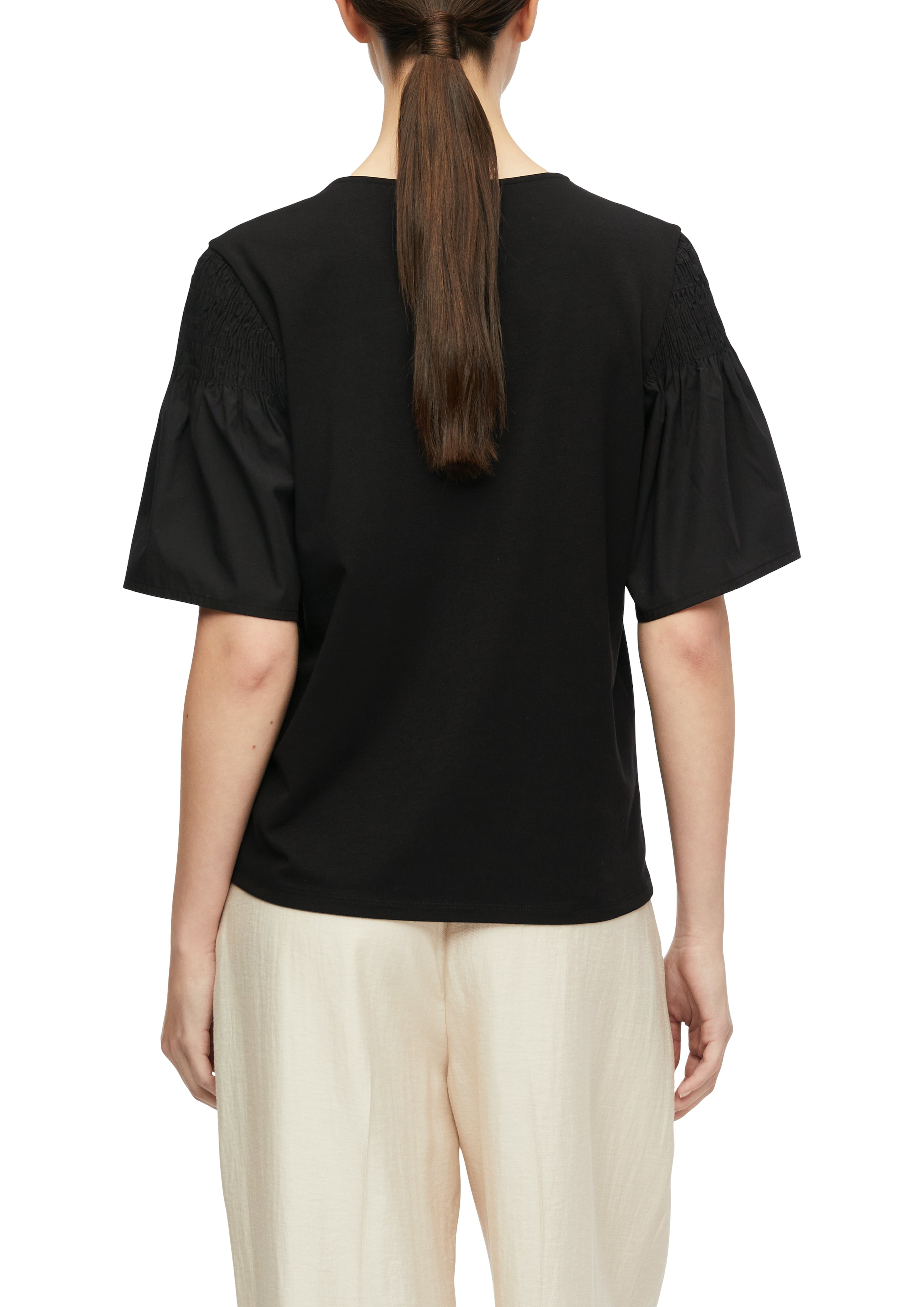 Comma Damen T-Shirts Grey/Black