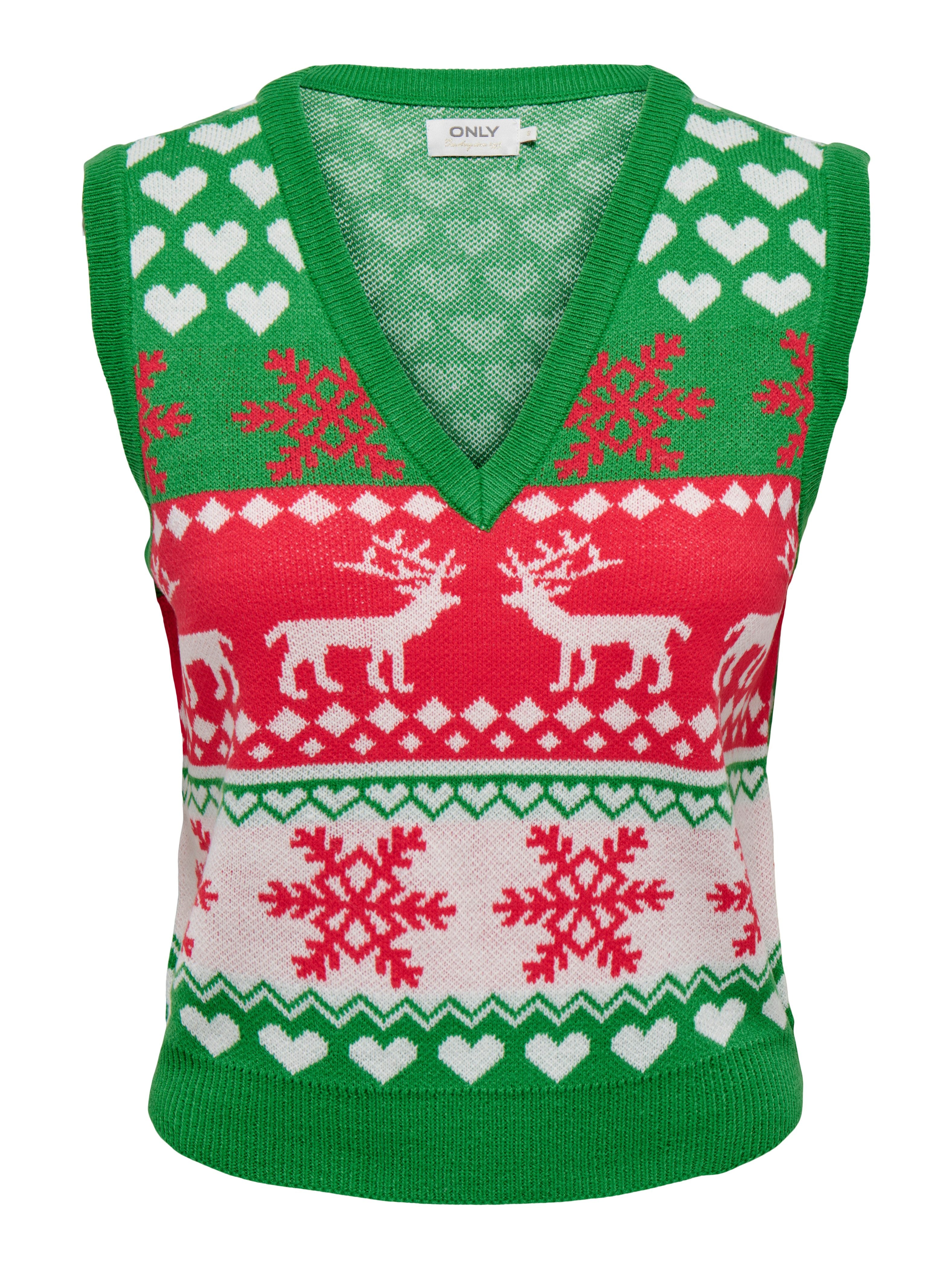 only Damen Pullover Green Bee/Cloud