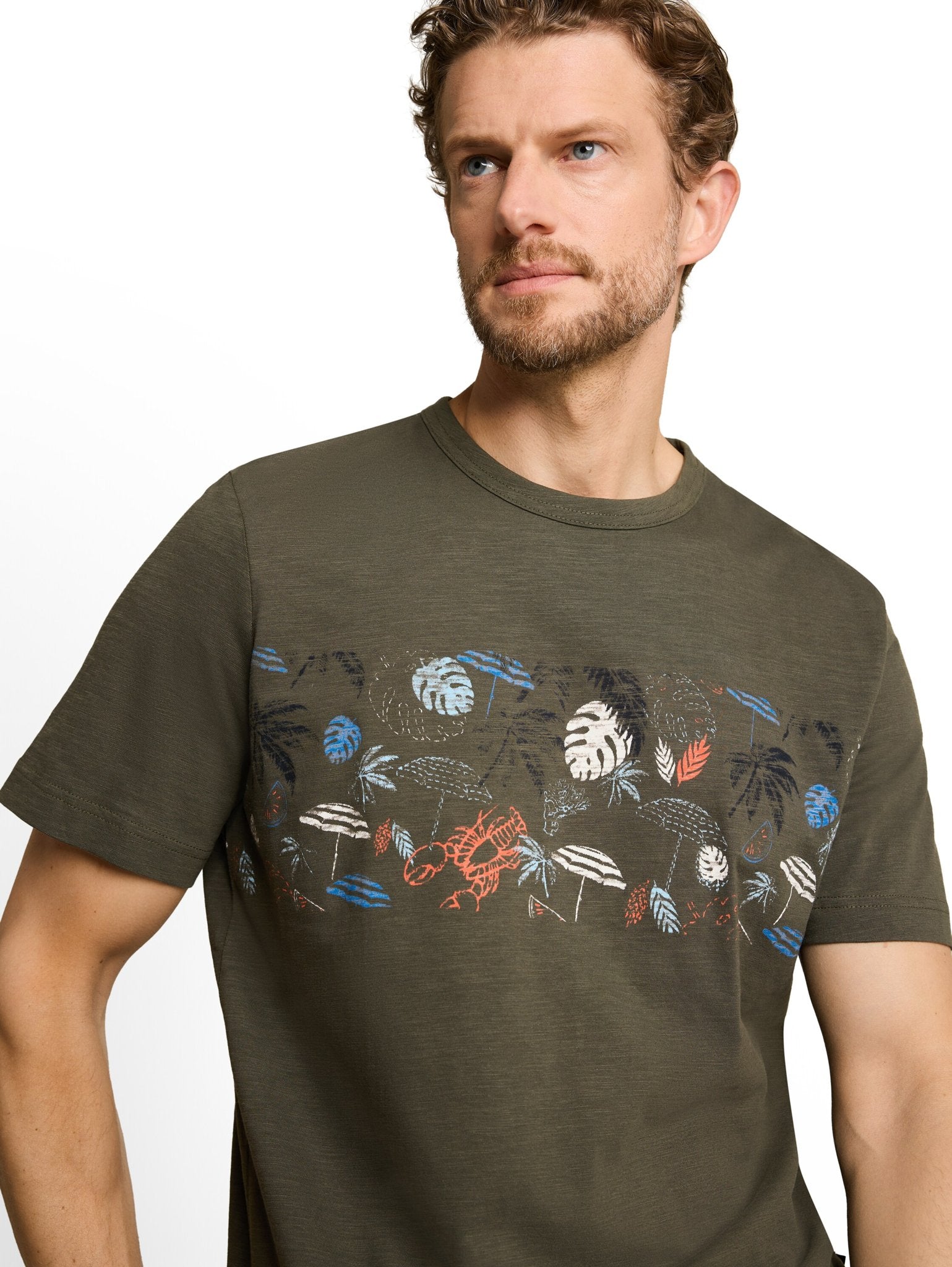 Tom Tailor Herren T-Shirts kurz Deep Leaf Green