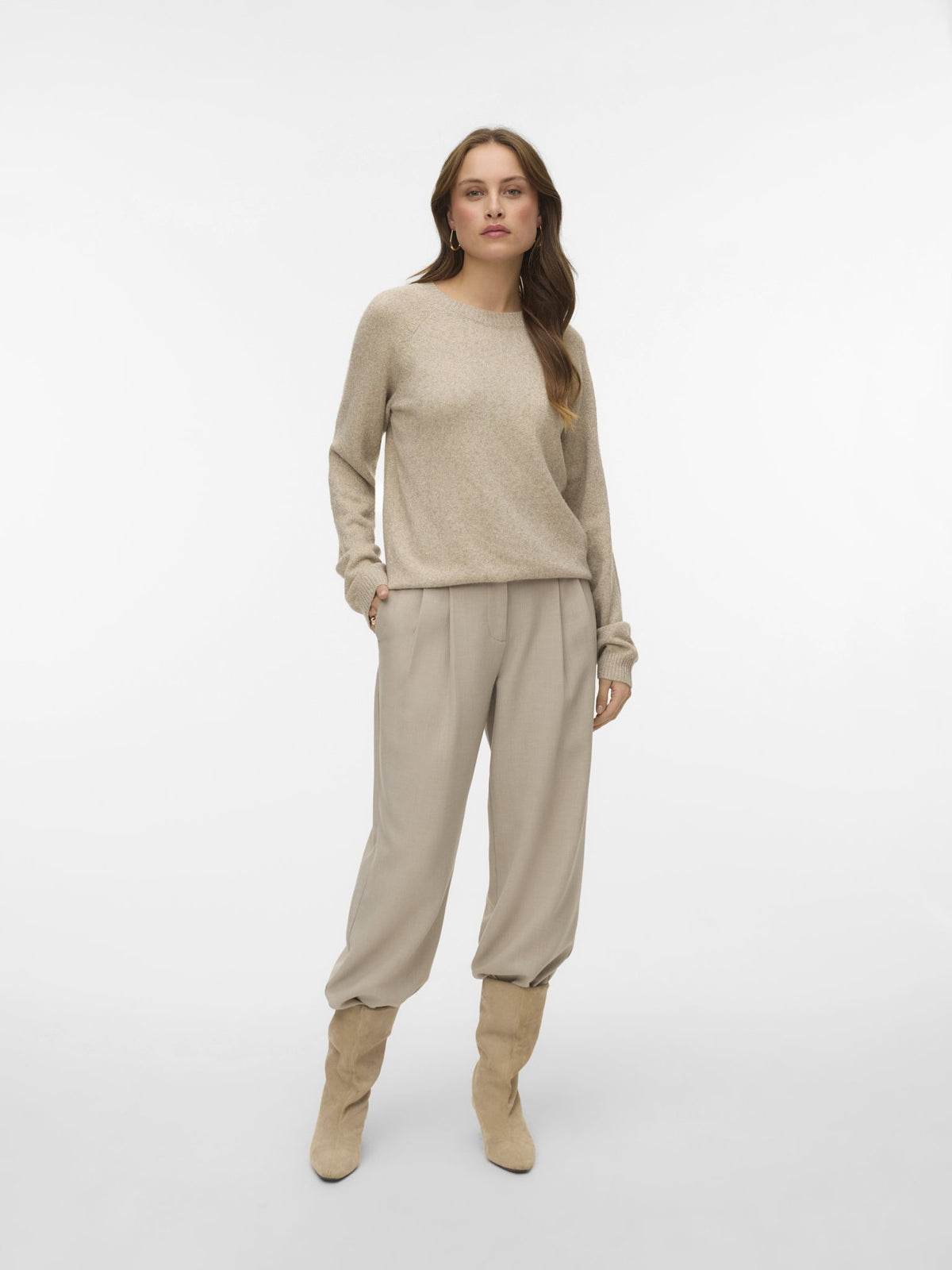 Vero Moda Damen Pullover Silver Mink/W.