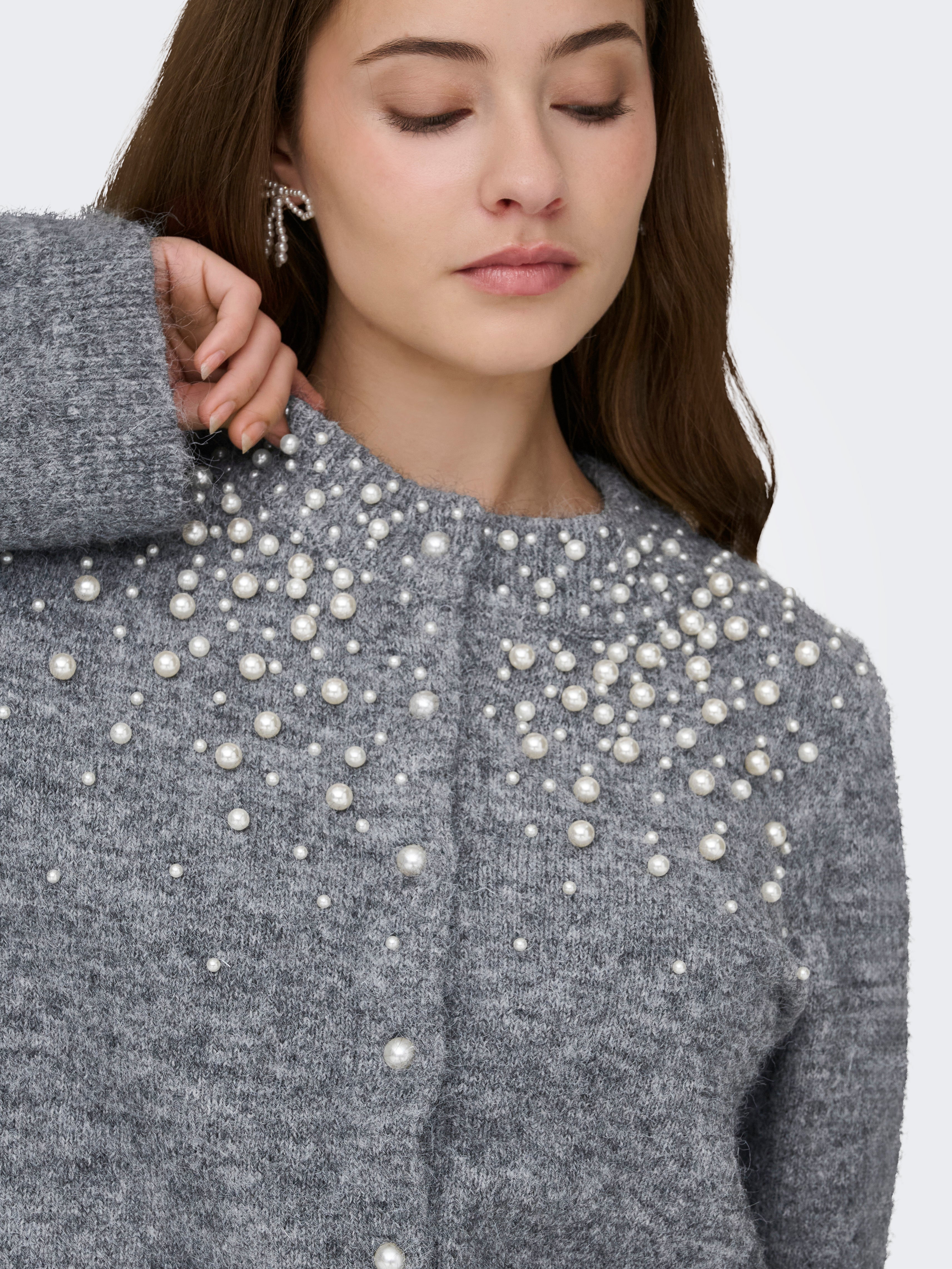 Only Damen Strickjacken Medium Grey Mel