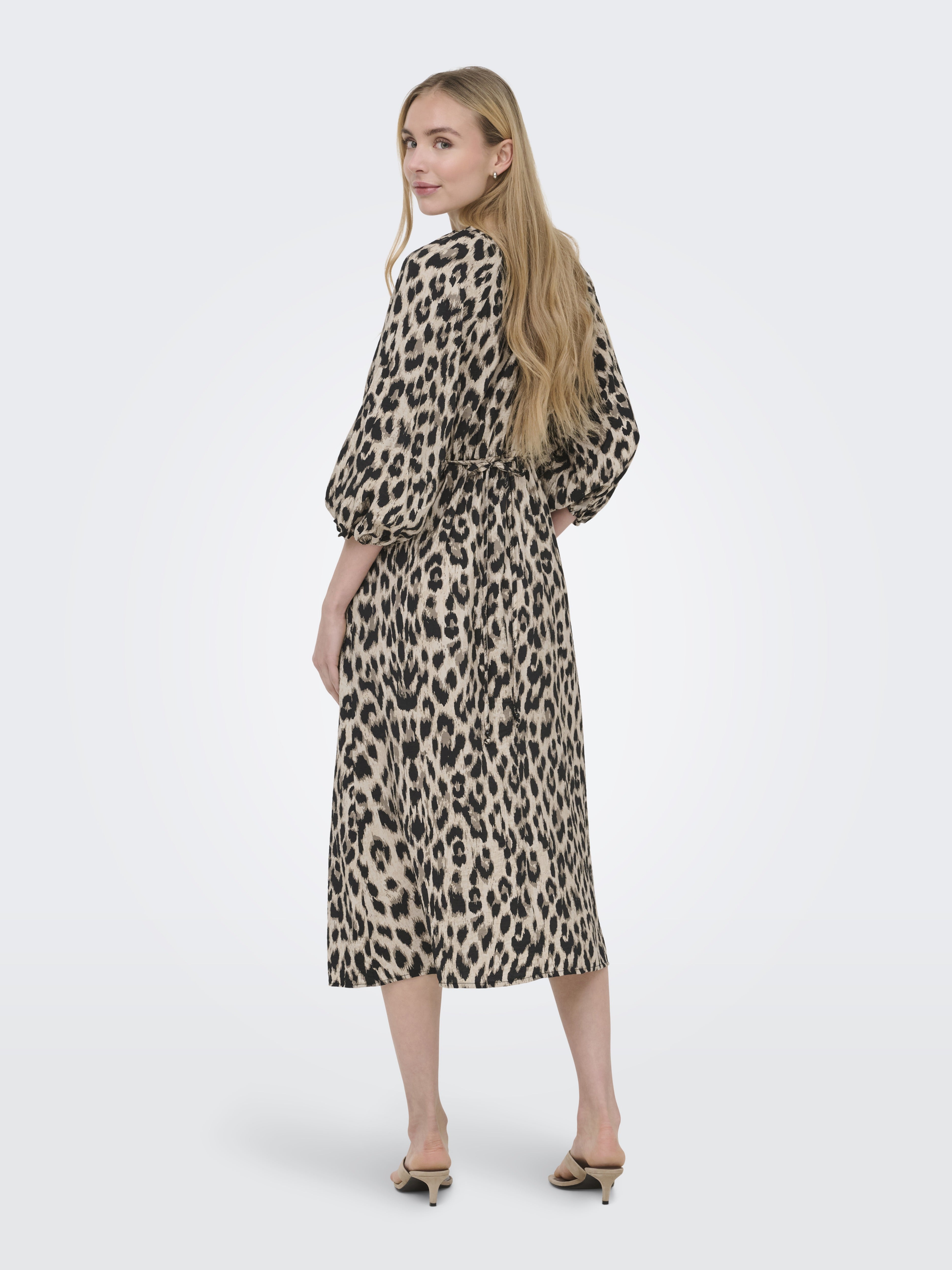 only Damen Kleider Humus/Black Leo