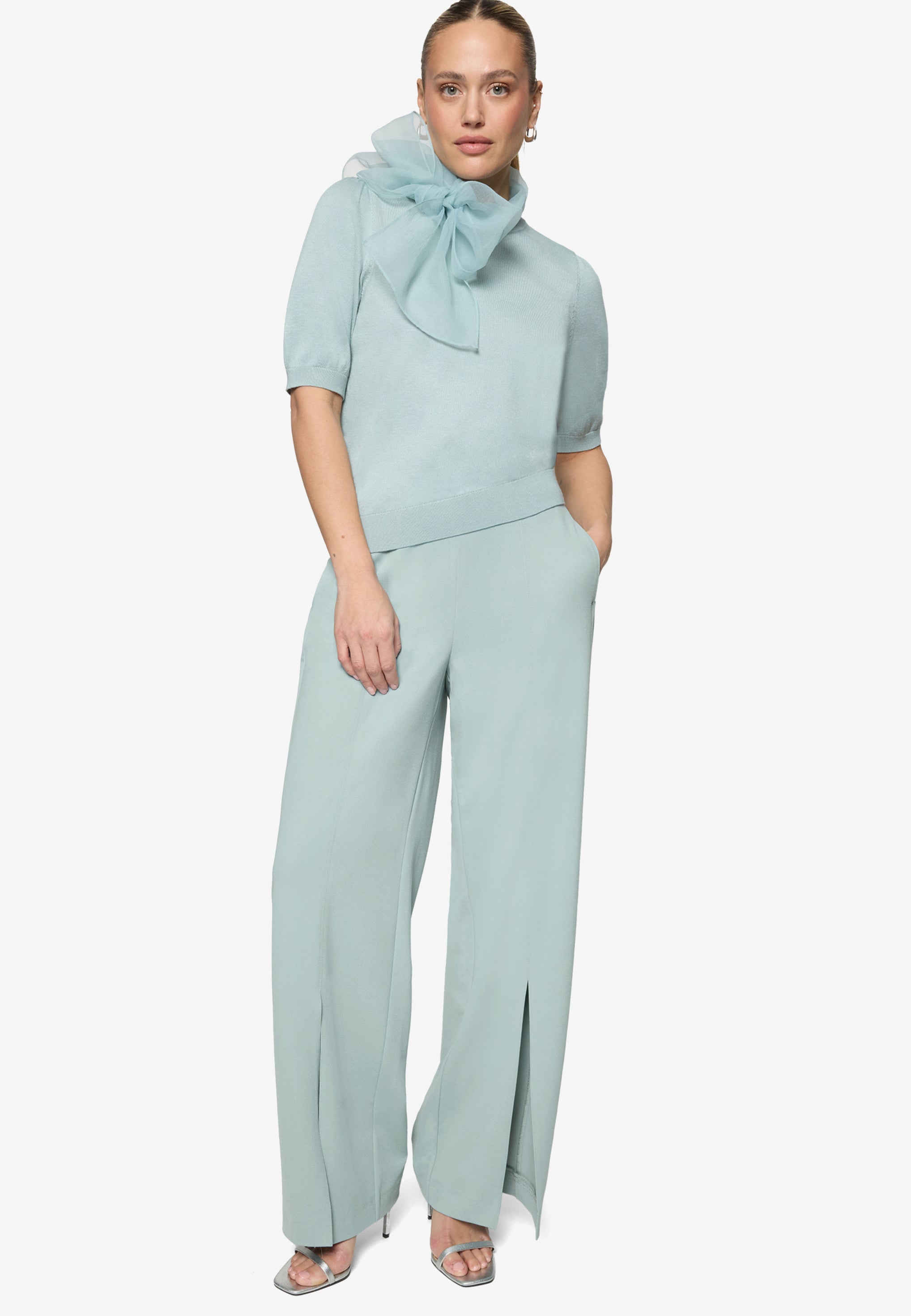 Zero Damen Hosen Silver Blue
