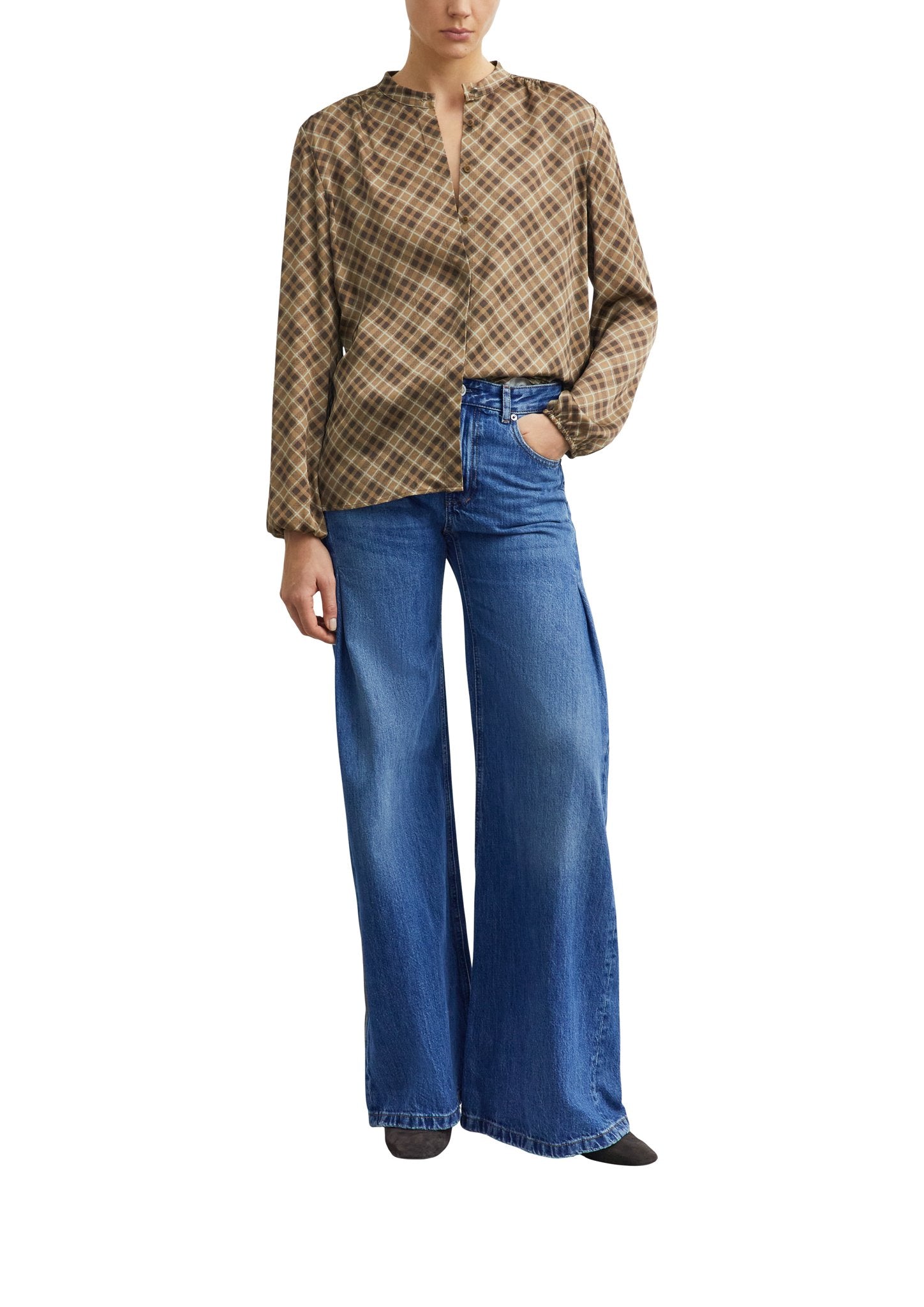 Comma Damen Blusen A Brown