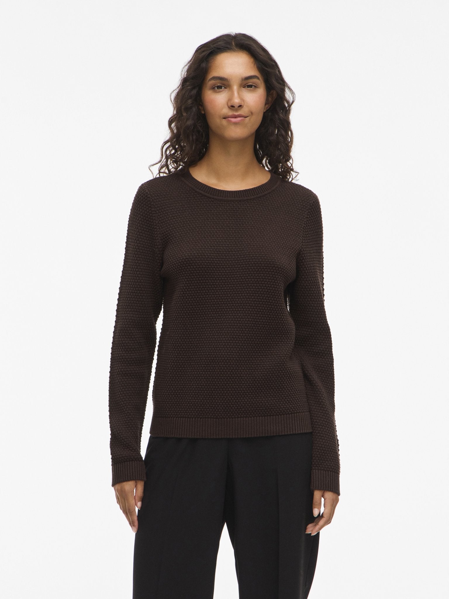 Vila Damen Pullover Coffee Bean