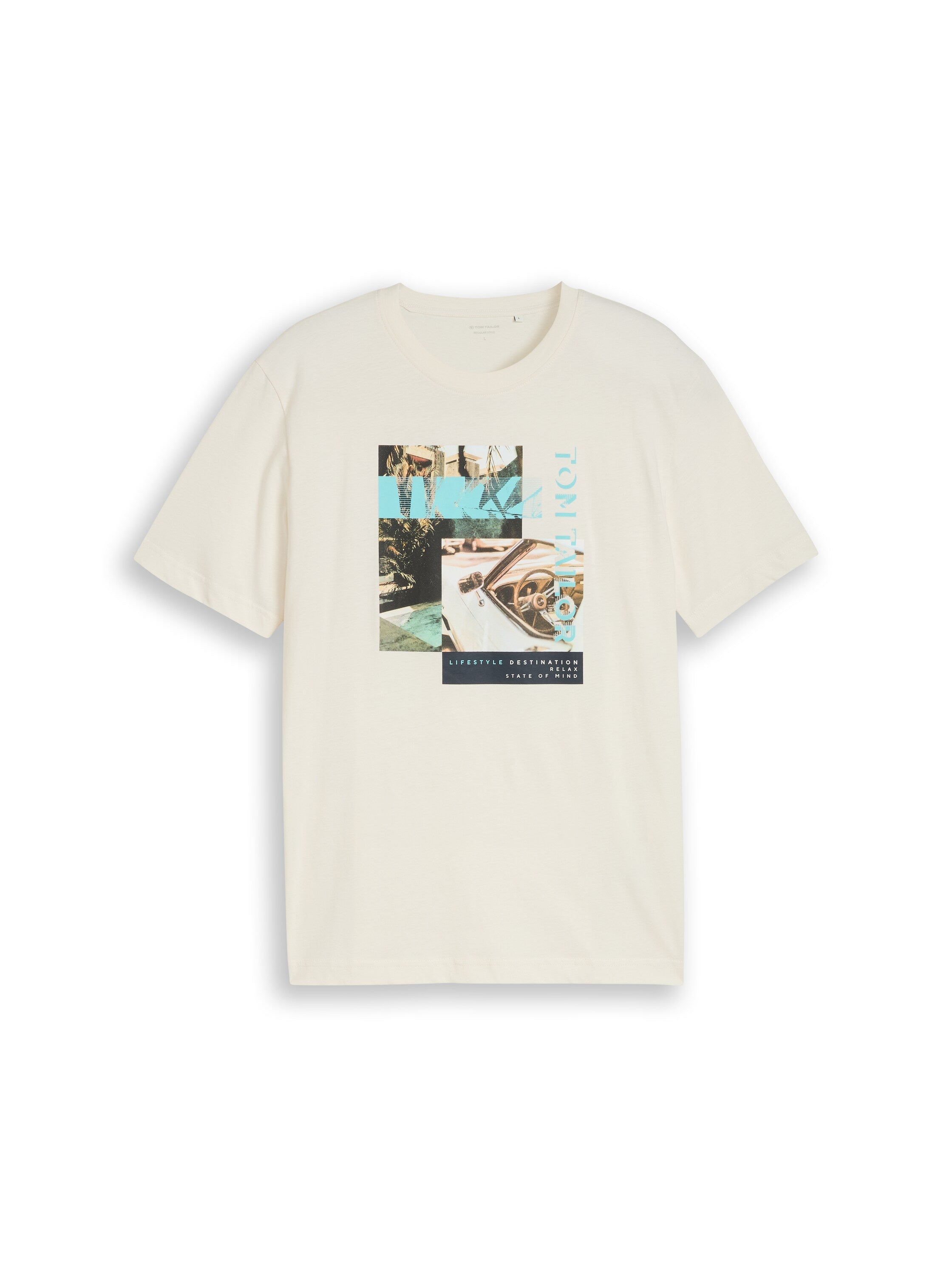 Tom Tailor Herren T-Shirts kurz Gardenia White