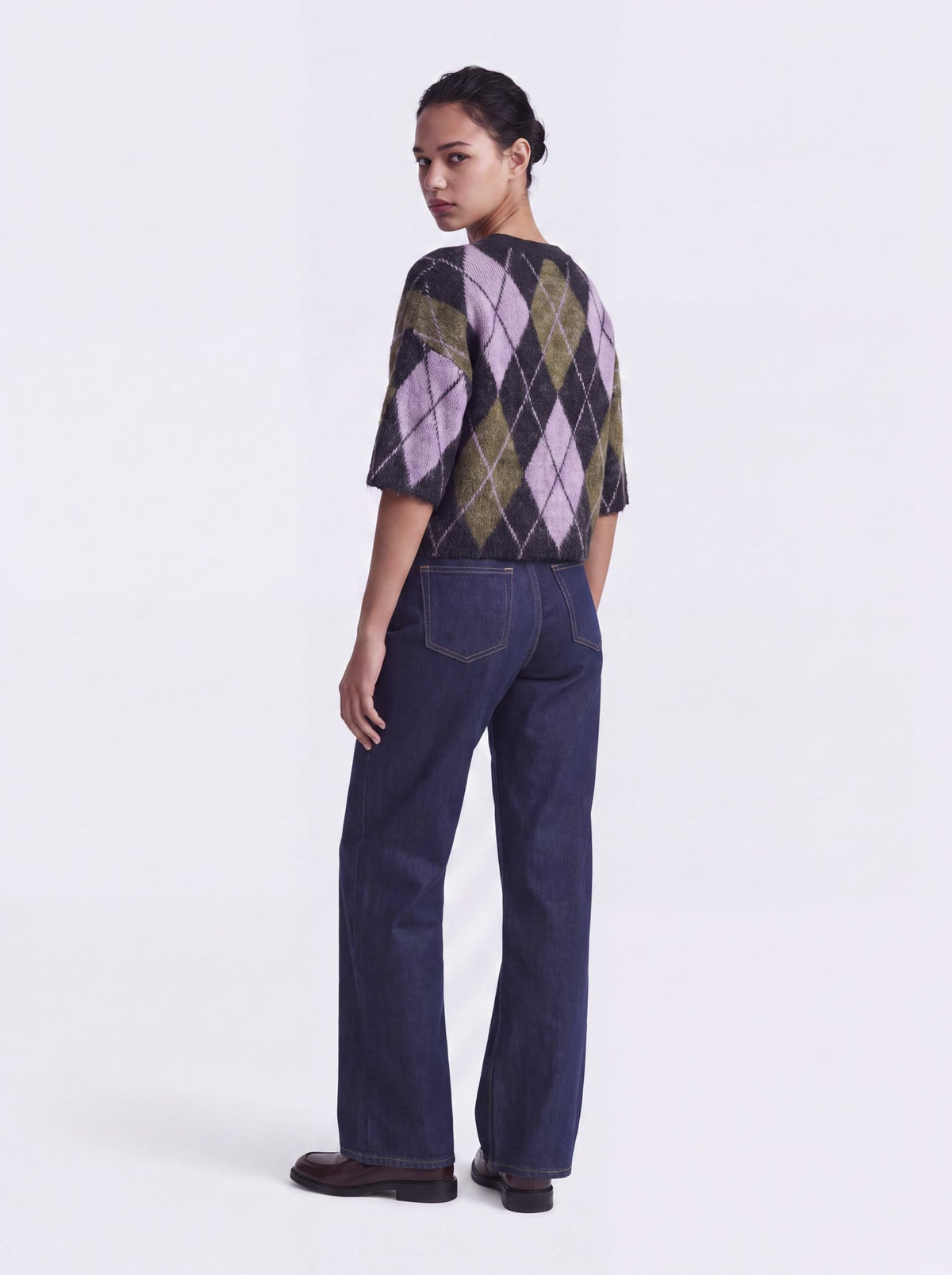 Only Damen Pullover Black/Argyle/Be