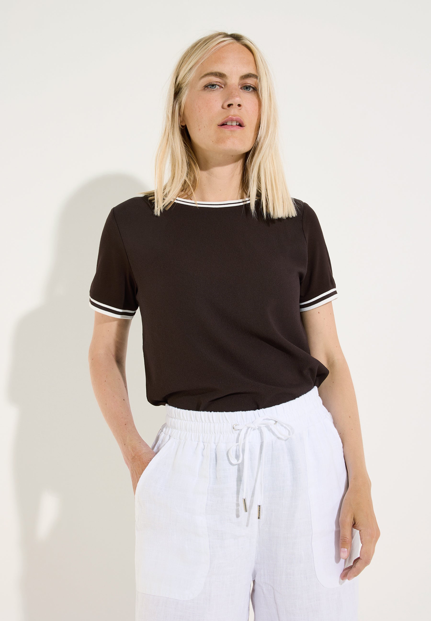 More & More Damen T-Shirts Espresso B