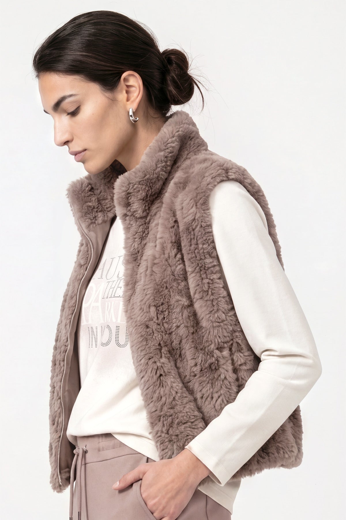 Monari Damen Outdoorwesten  Taupe