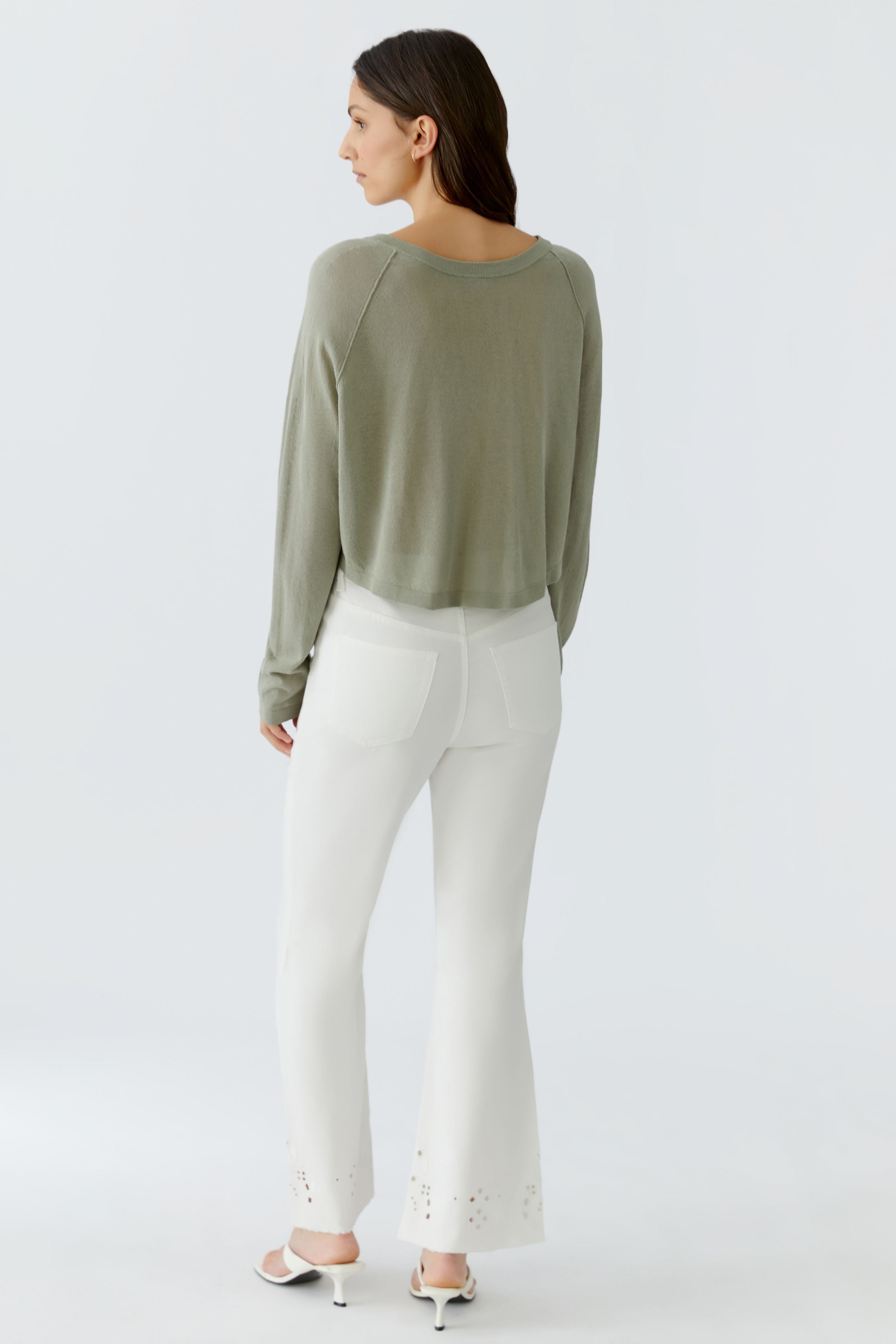 Oui Damen Strickjacken  Seagrass