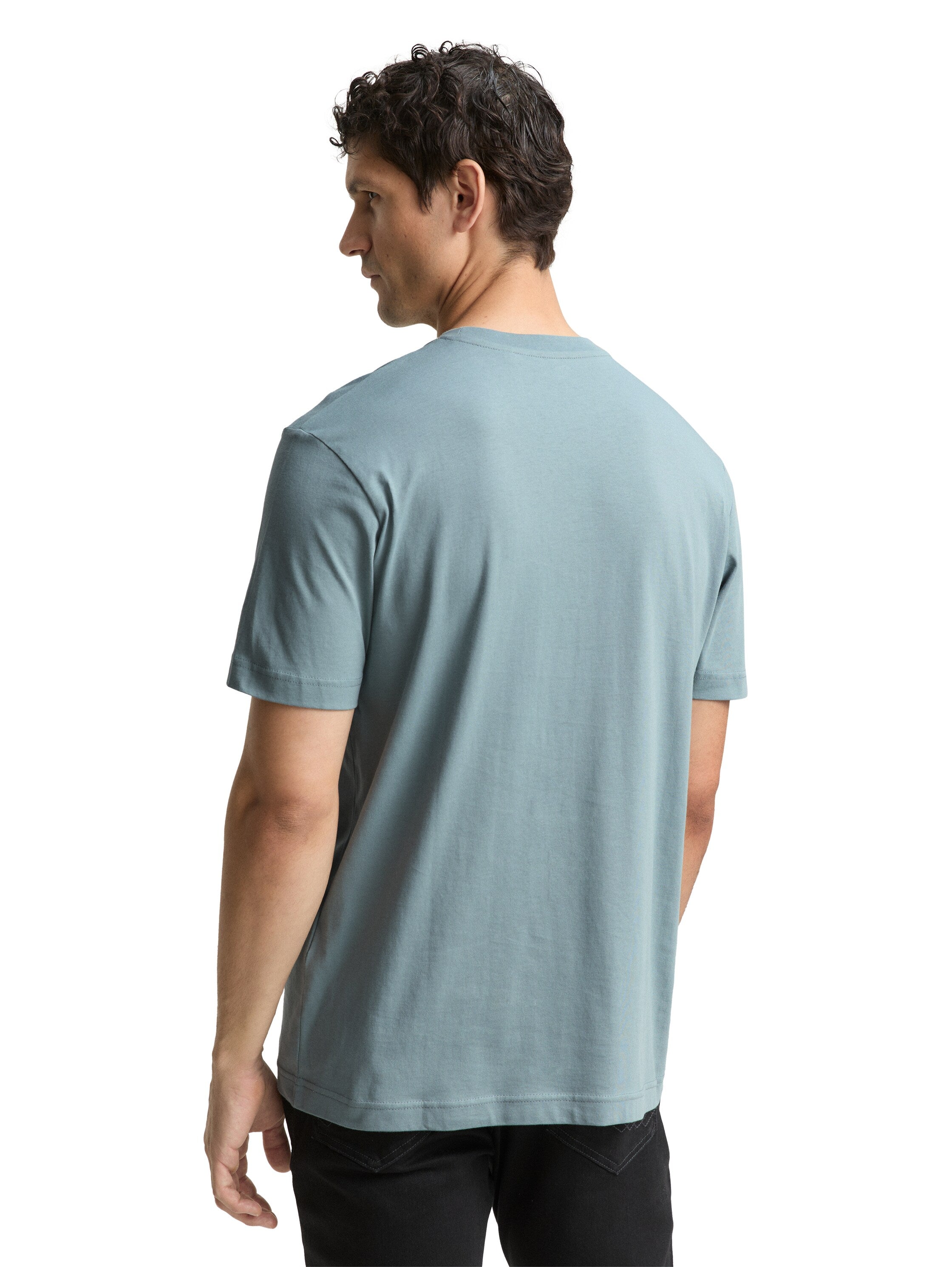 Tom Tailor Herren T-Shirts kurz Grey Mint